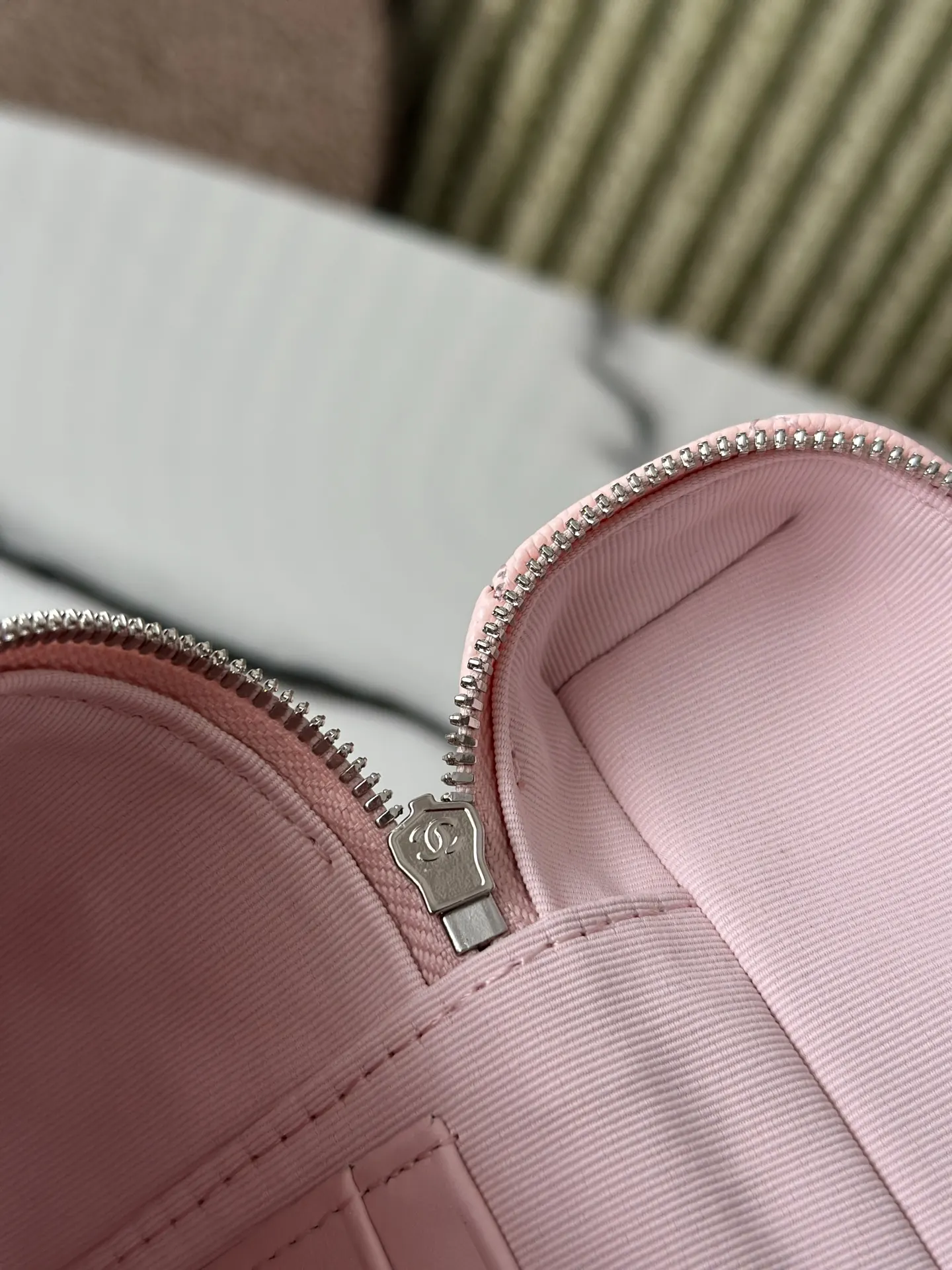 Pink Cosmetic Pouch Leather