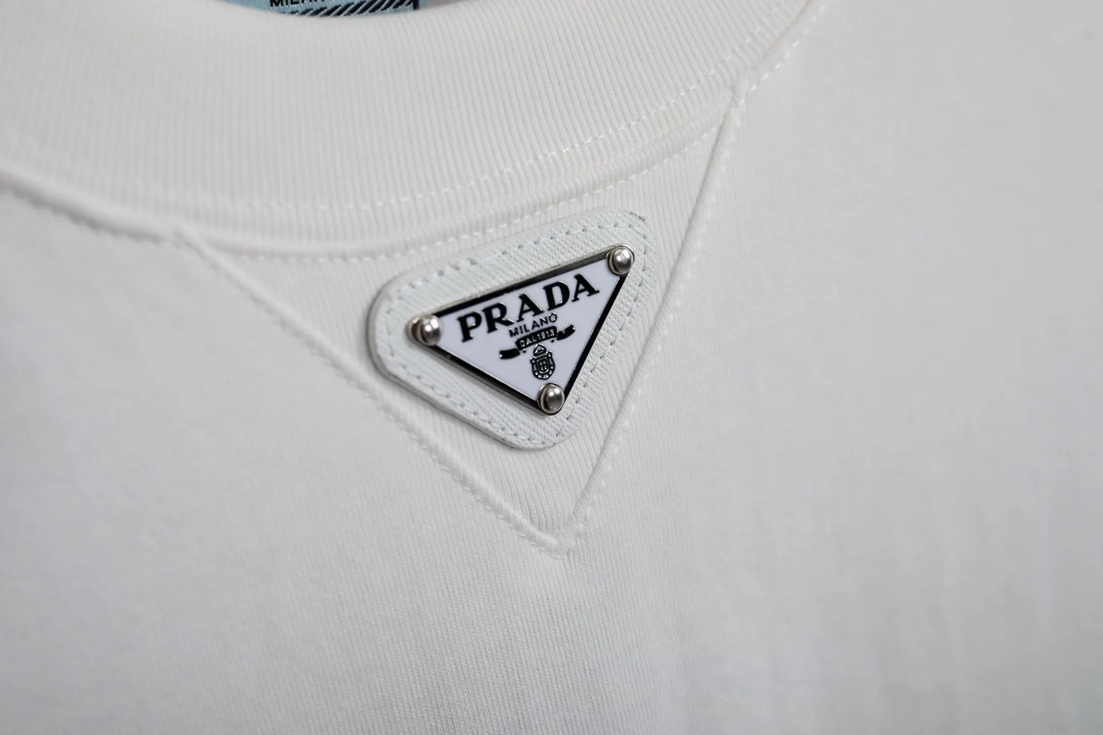 Prada 领口小标 短袖T恤 高克重休闲