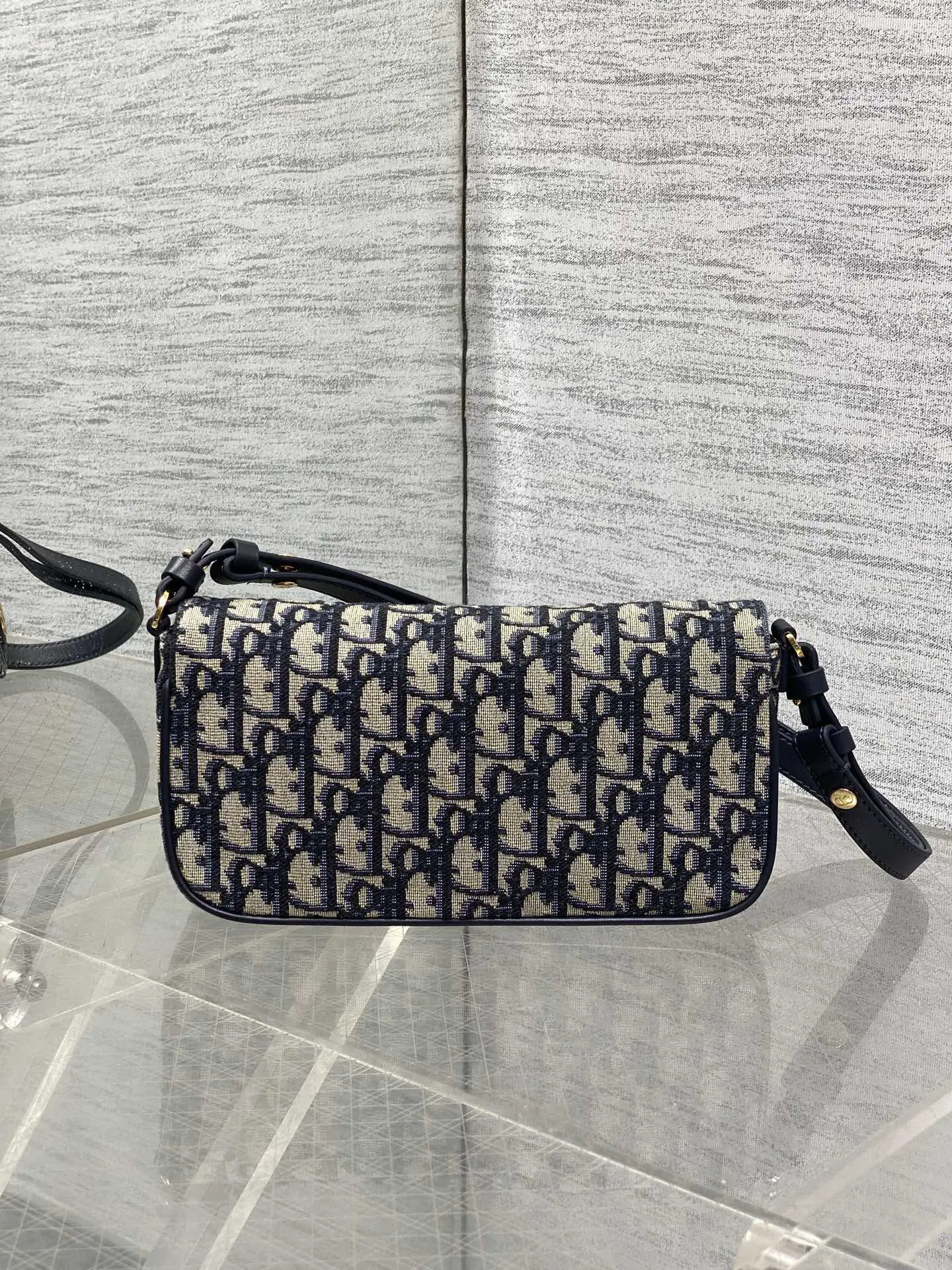Dior Oblique 黑色鏈條單肩斜挎包