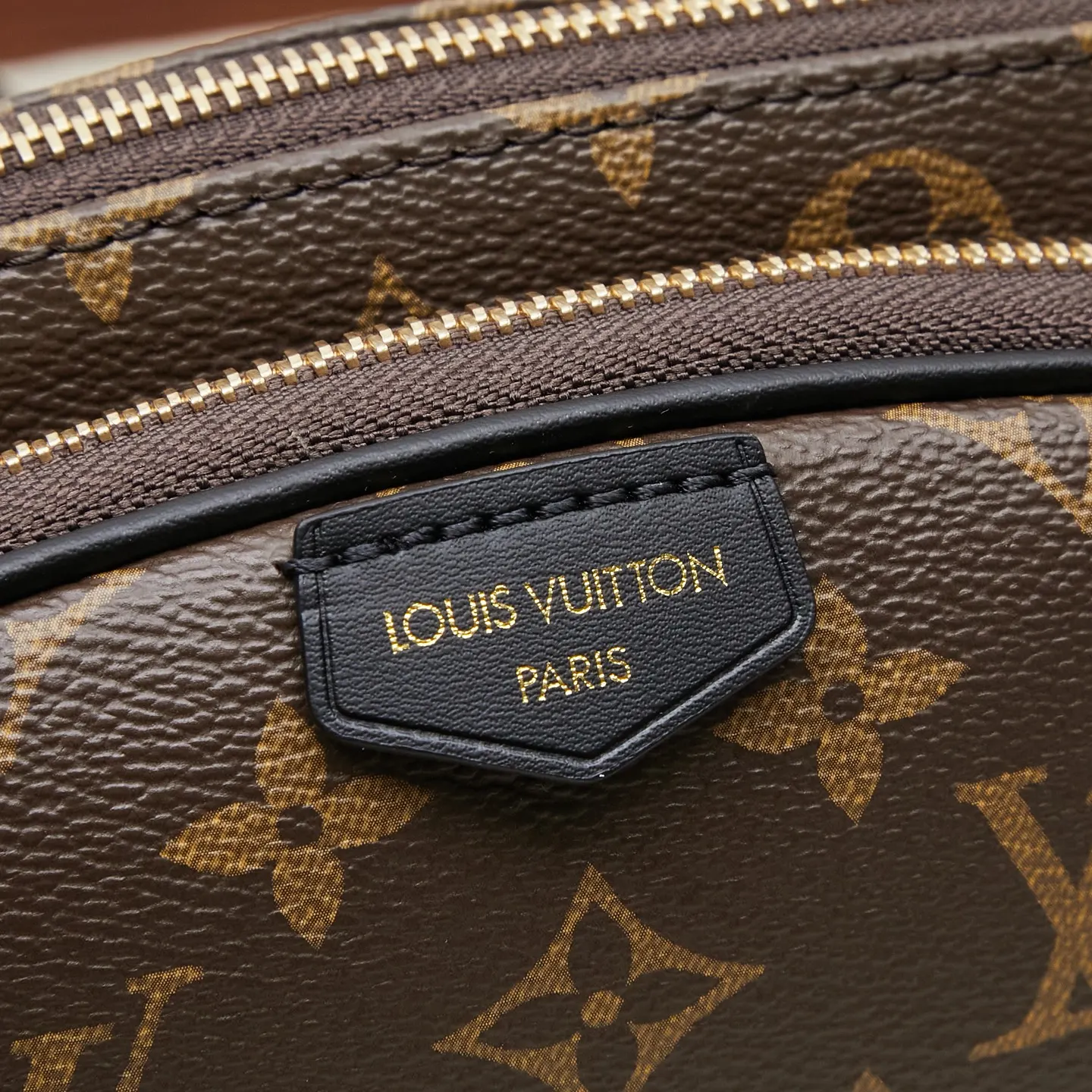 LV 黑色 老花 帆布 腰包 休闲腰包款