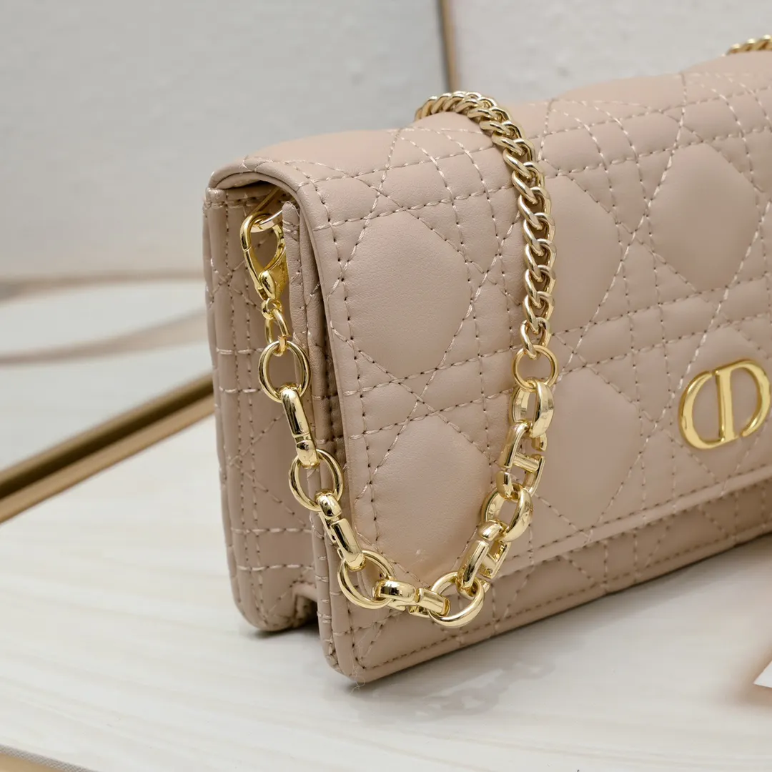 Dior Caro 白色 金色 牛皮 鏈條包 精致鏈條款