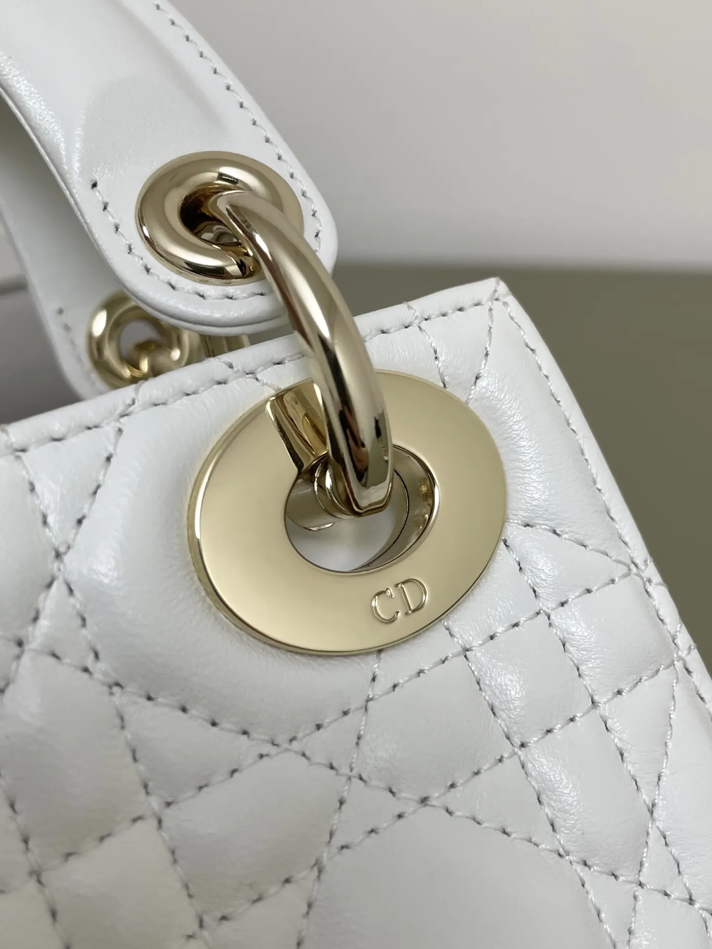 Dior Lady Dior Lady 奶白色羊皮链条包 手提斜挎