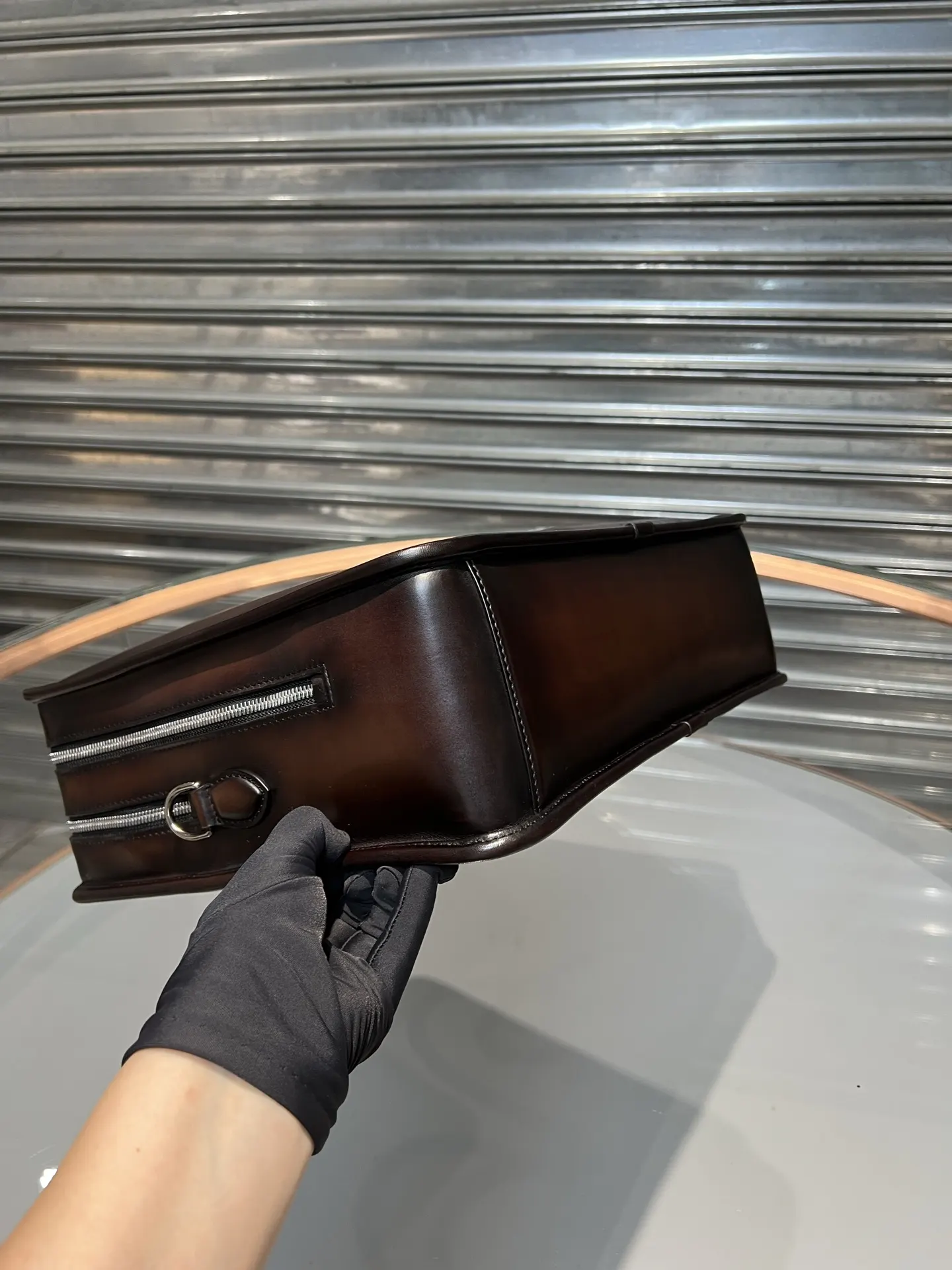 小牛皮 双层大公文包 皮料 意大利进口头层小牛皮 尺寸 长 商务通勤款