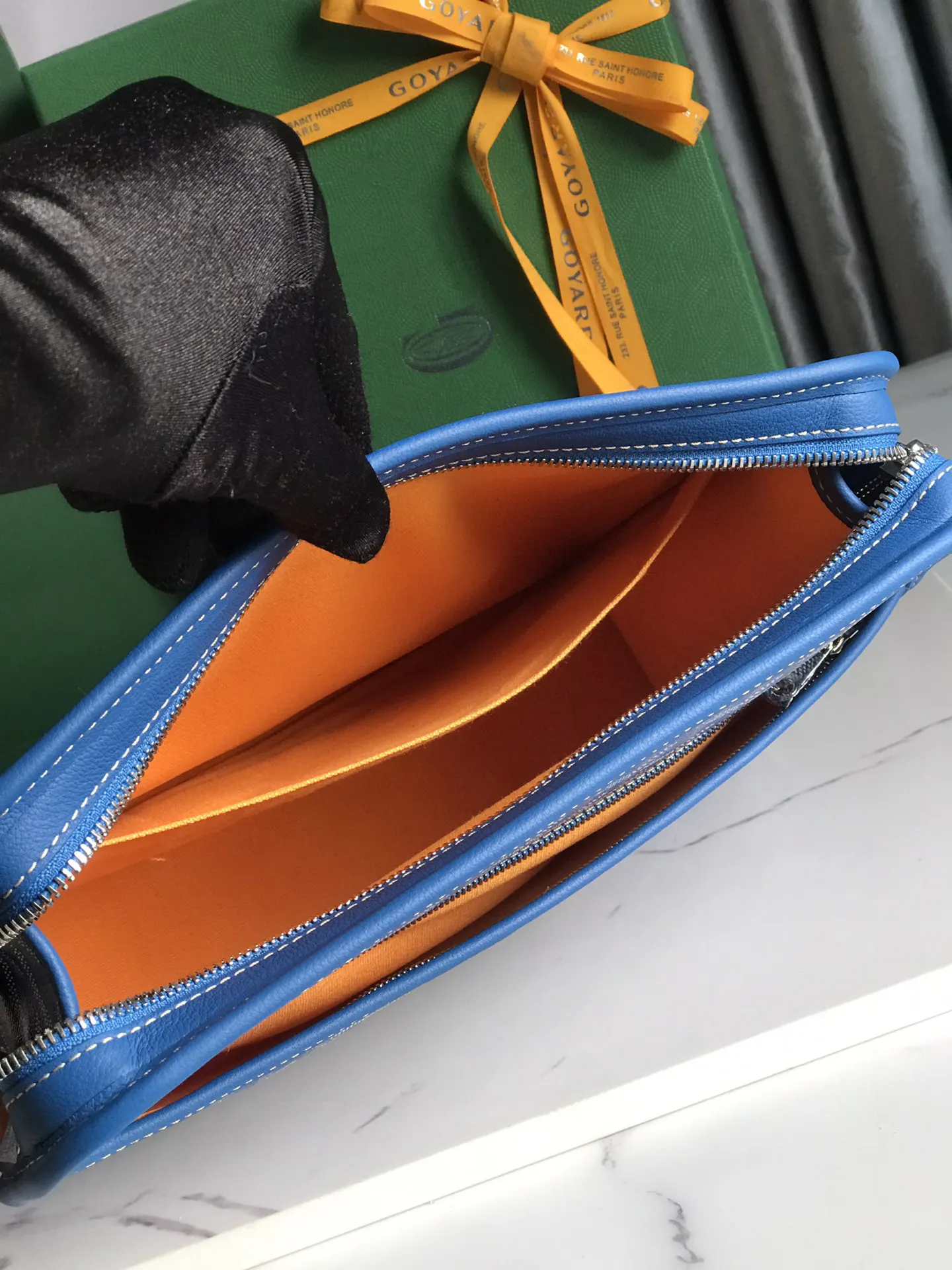Goyard Yellow Clutch Bag Leather