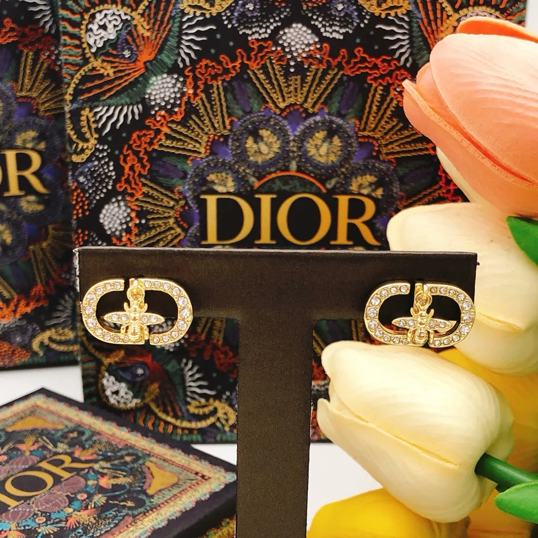 Dior CD金色耳环 礼盒