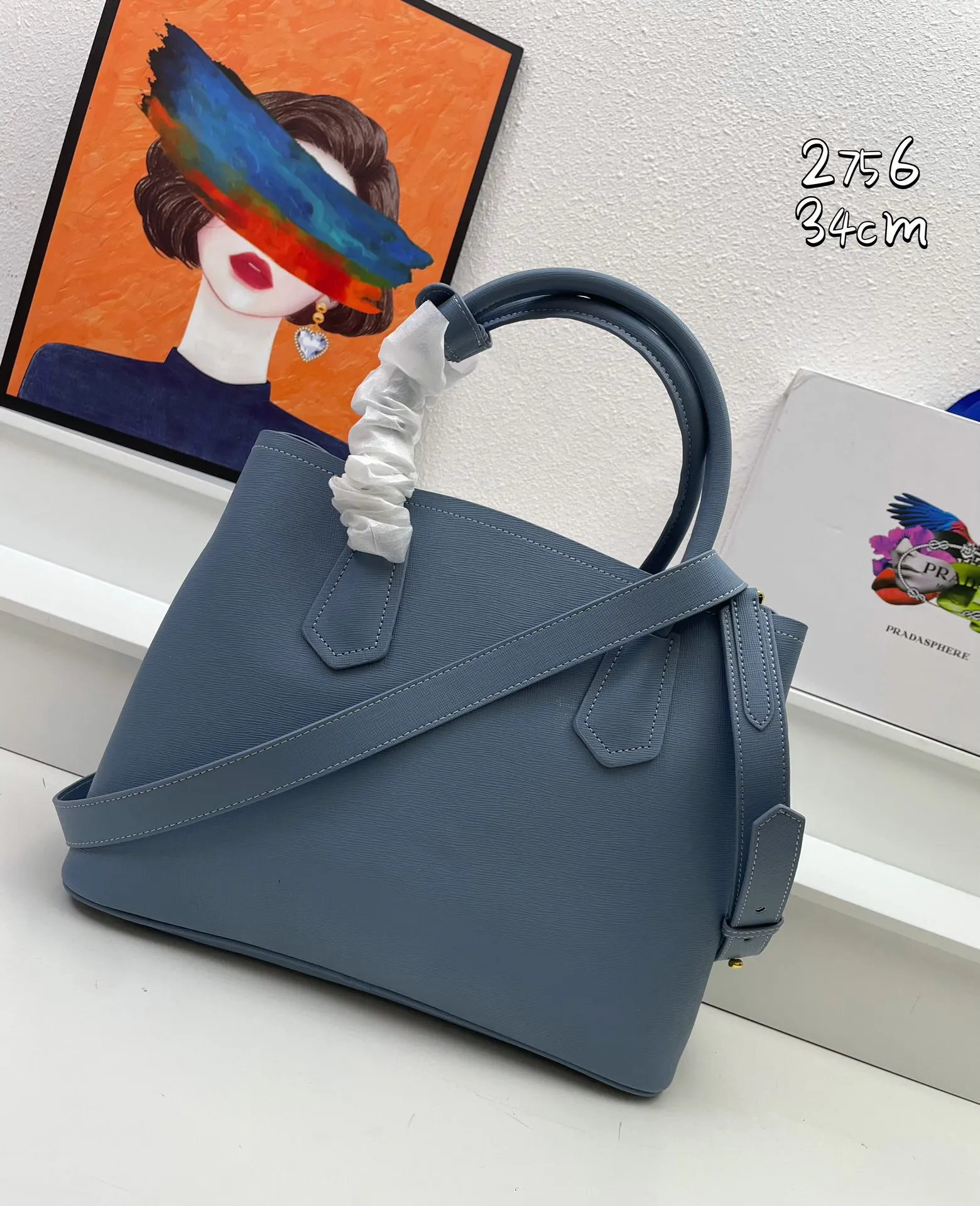 Prada Saffiano 十字纹牛皮 购物袋 輕便实用 托特包