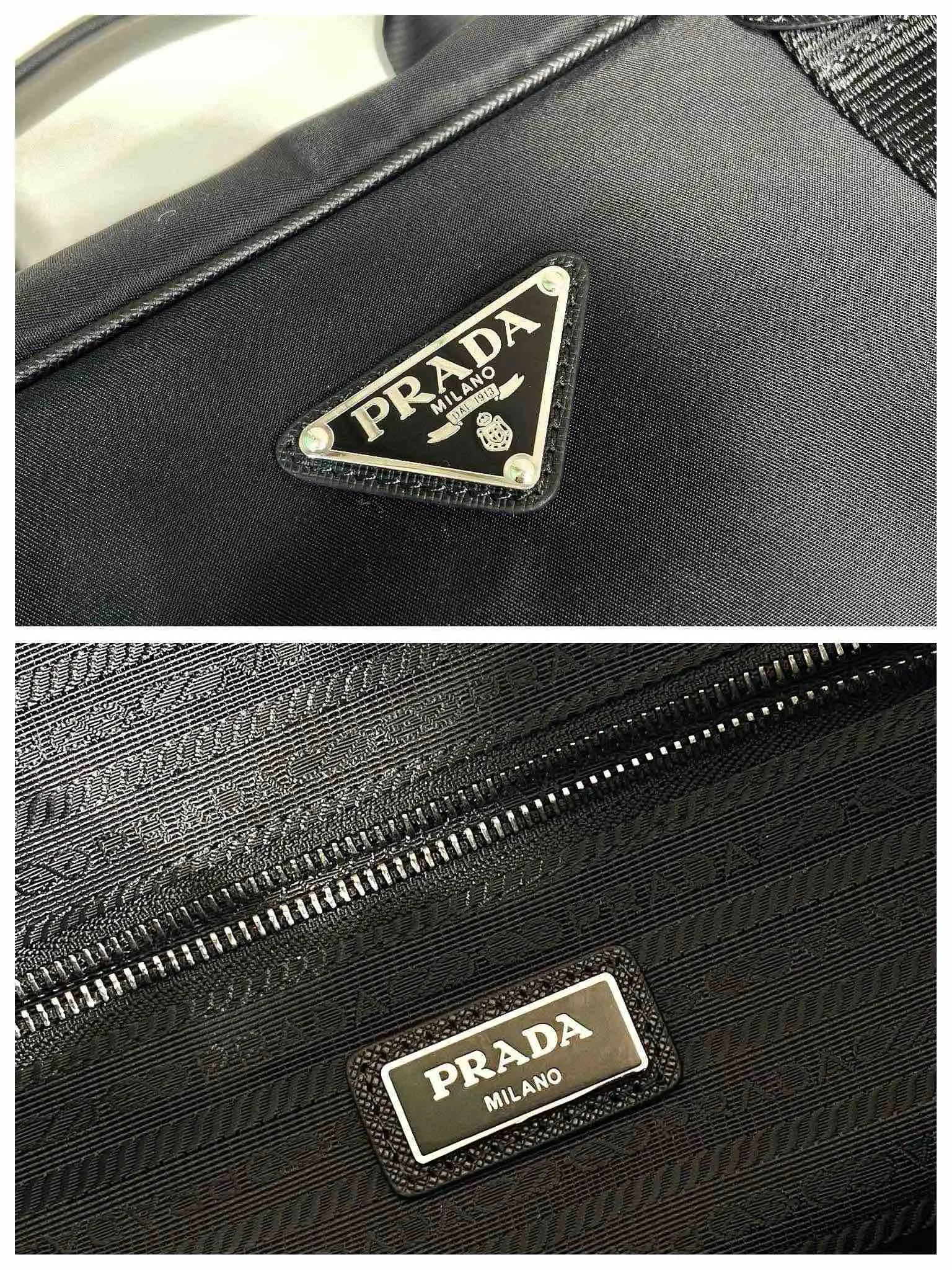 Prada Re-Nylon 皮革 Saffiano 十字纹 旅行包