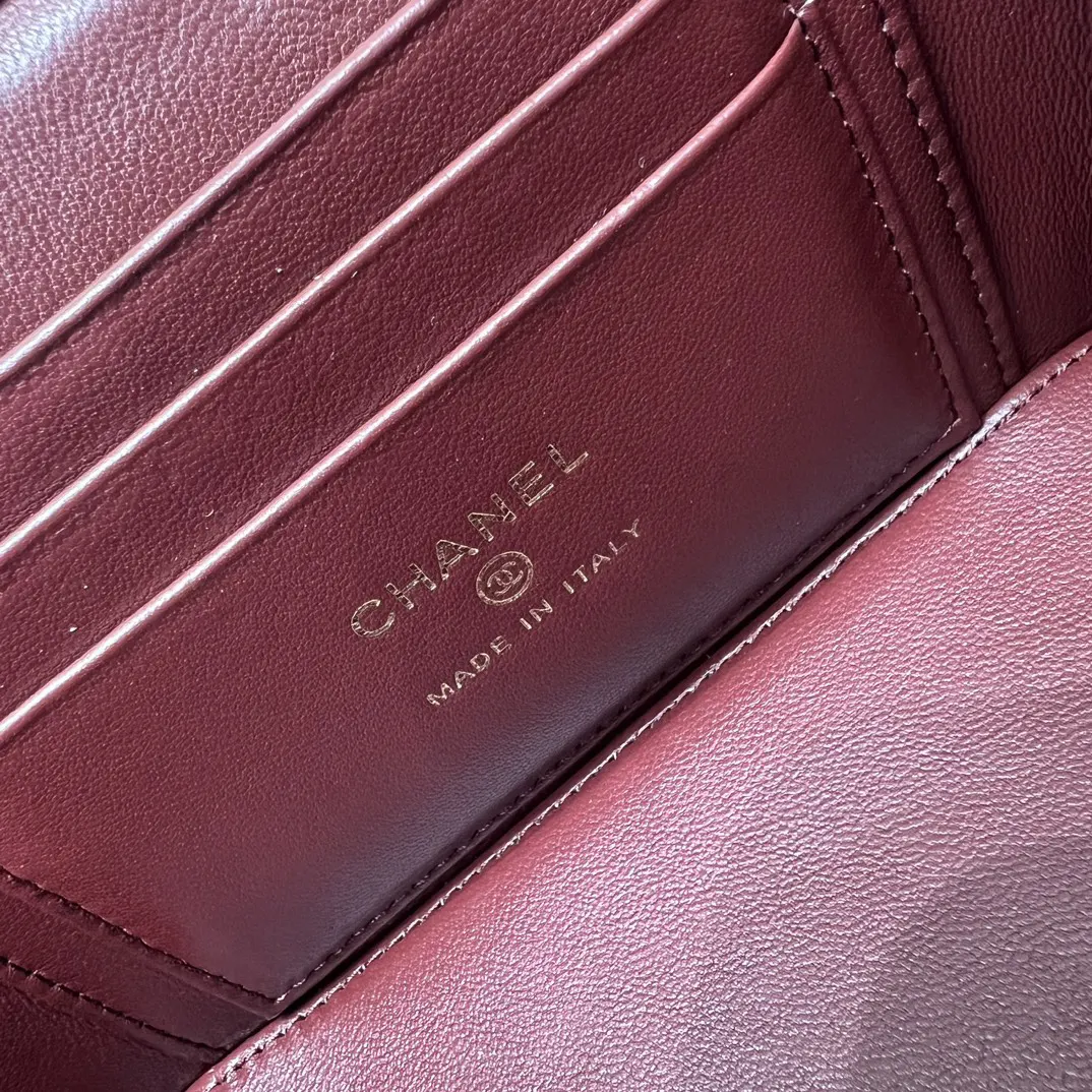 Chanel 19 小號 紅色 皮革 菱格絎縫 鏈條包