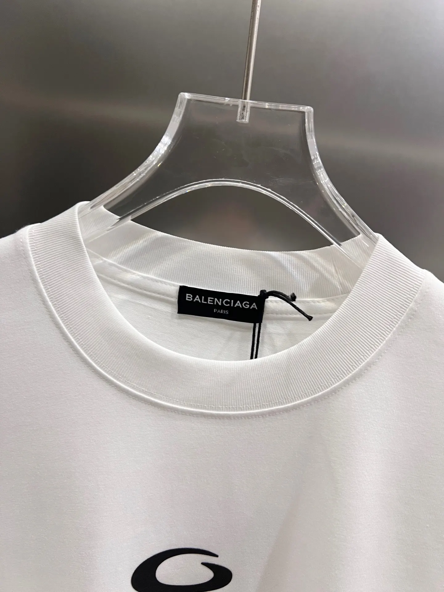 Balenciaga 黑色 纯棉 Logo 短袖T恤 宽松休闲