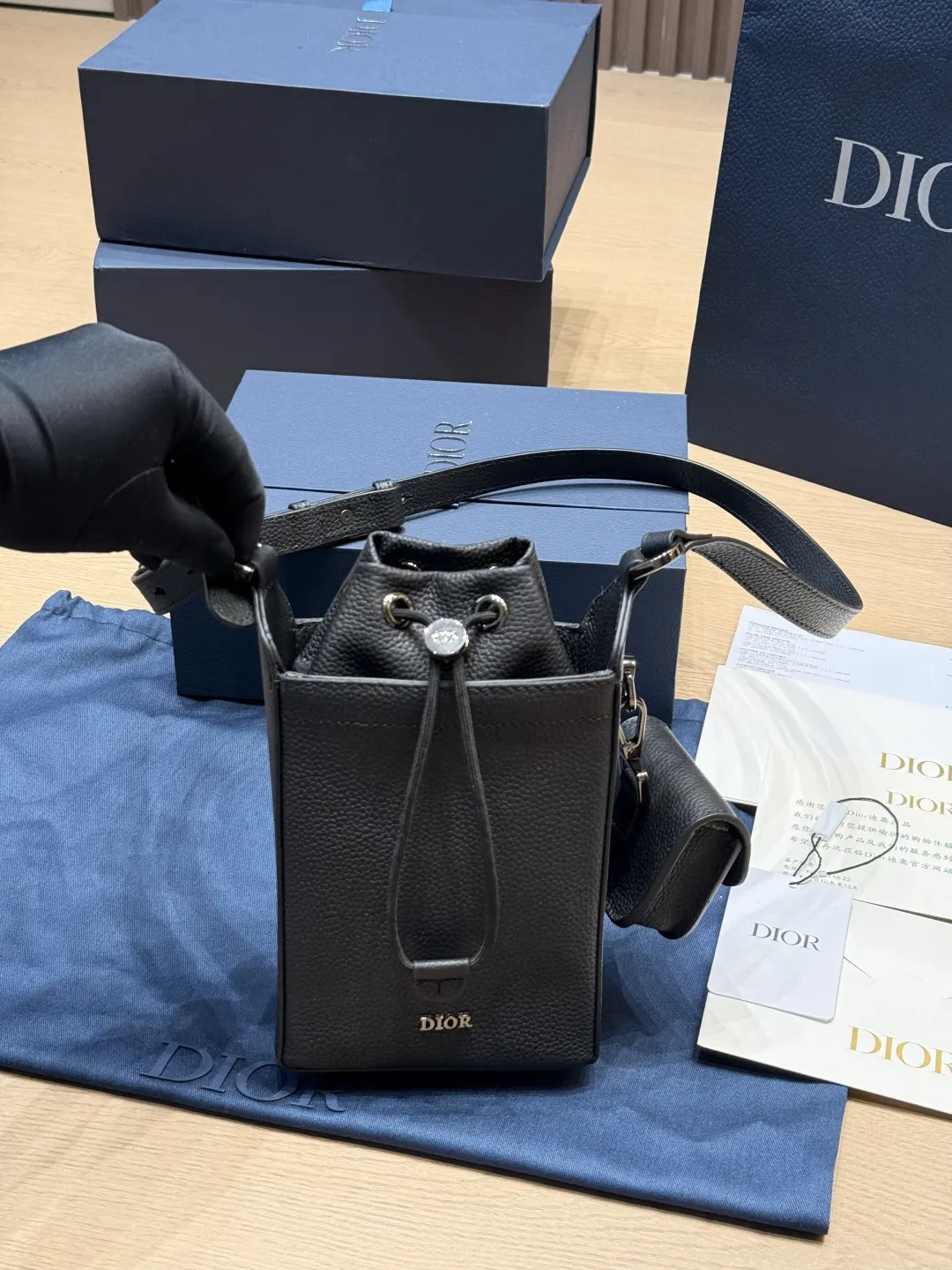 Dior Oblique 老花牛皮水桶包 手提斜挎