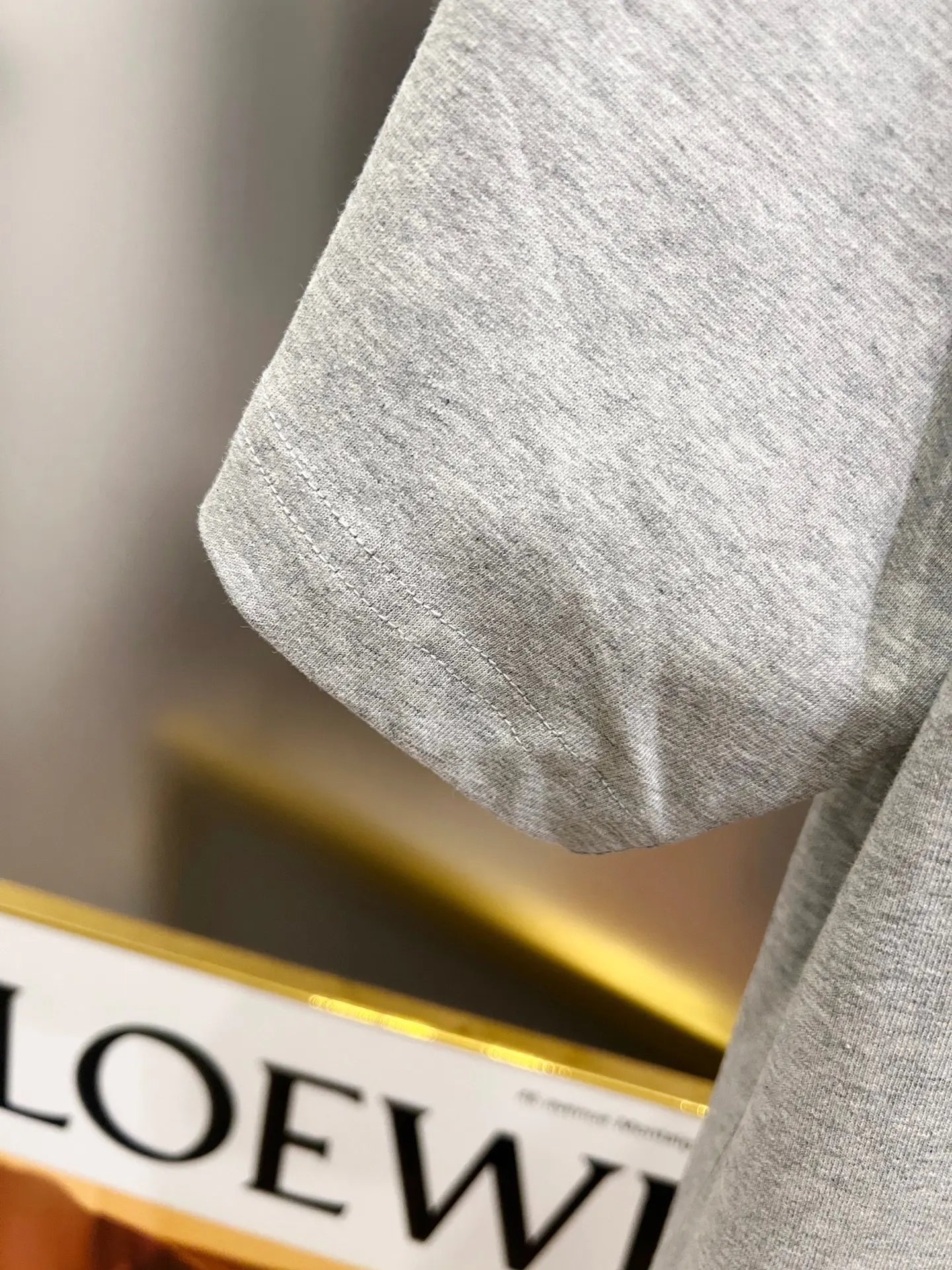 Balenciaga Wave Logo Crew Neck T-Shirt In Heather Grey