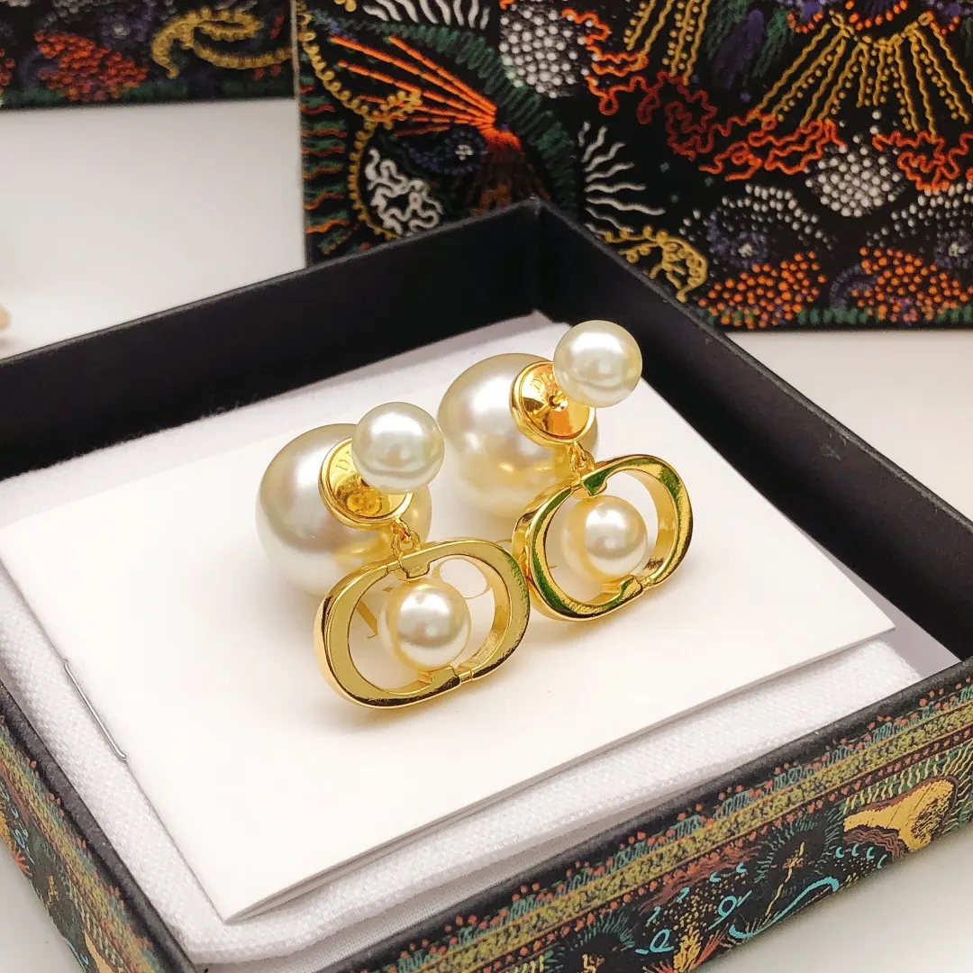 Dior Pearl Earrings Gold