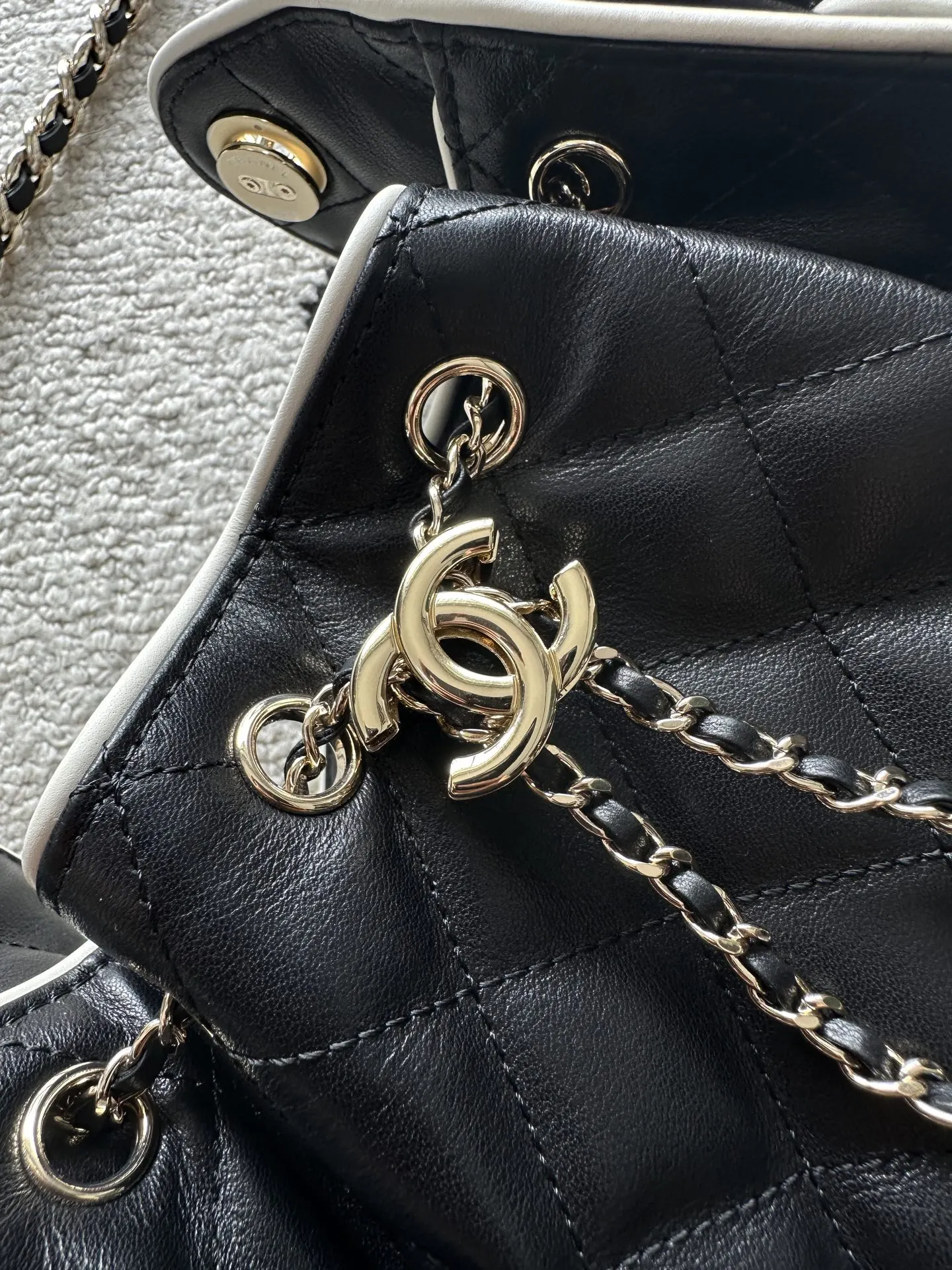 Black White Hobo Shoulder Bag Vintage Leather