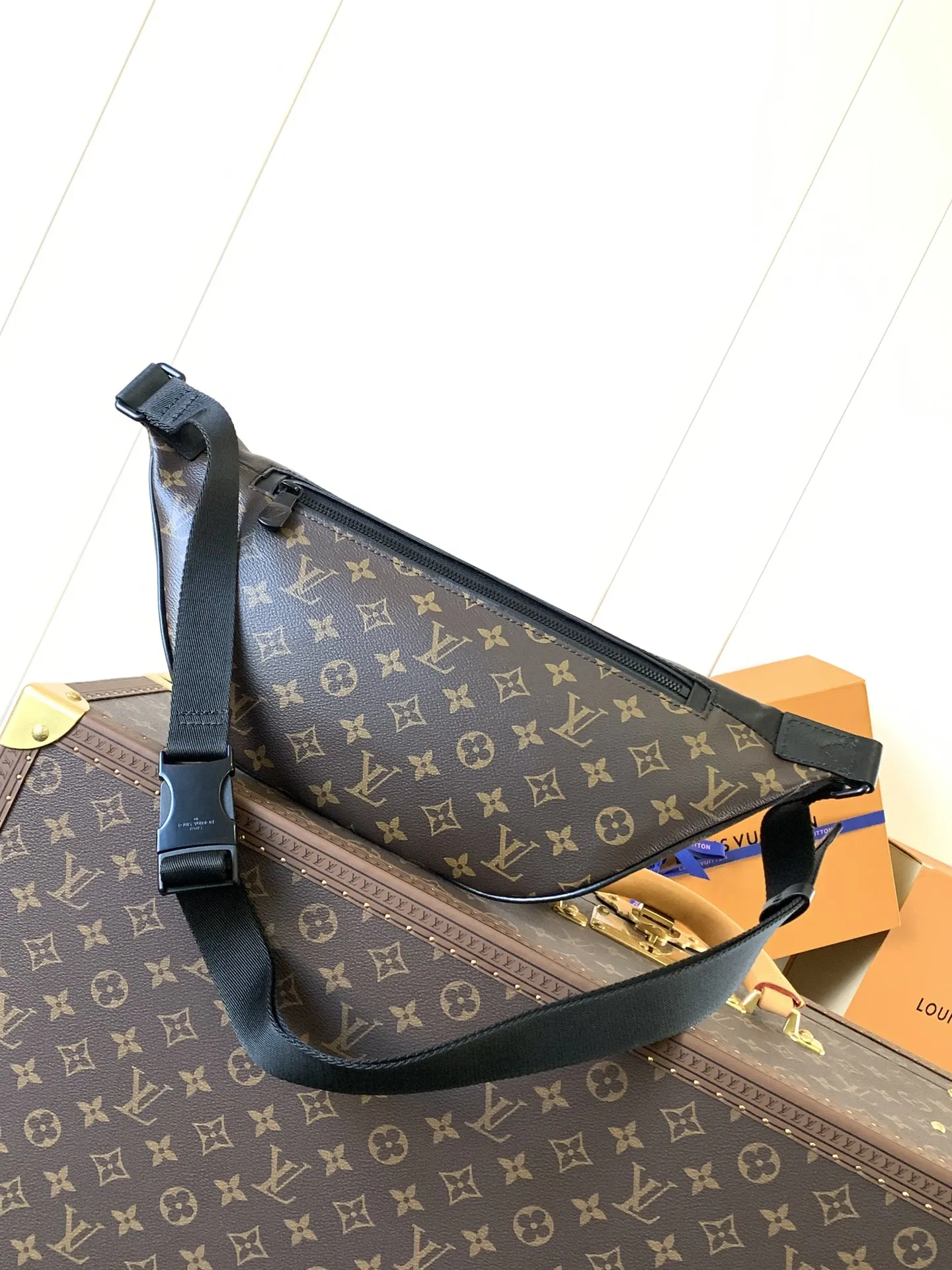 Monogram Crossbody Bag Lightweight Leather