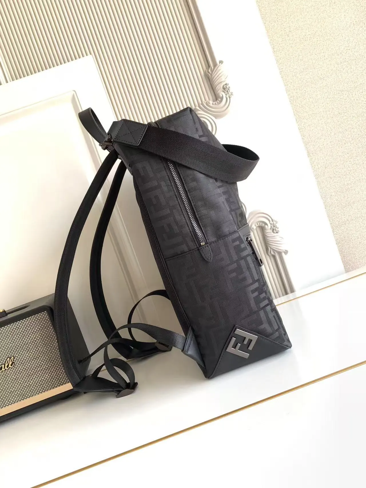 Black Silver Backpack