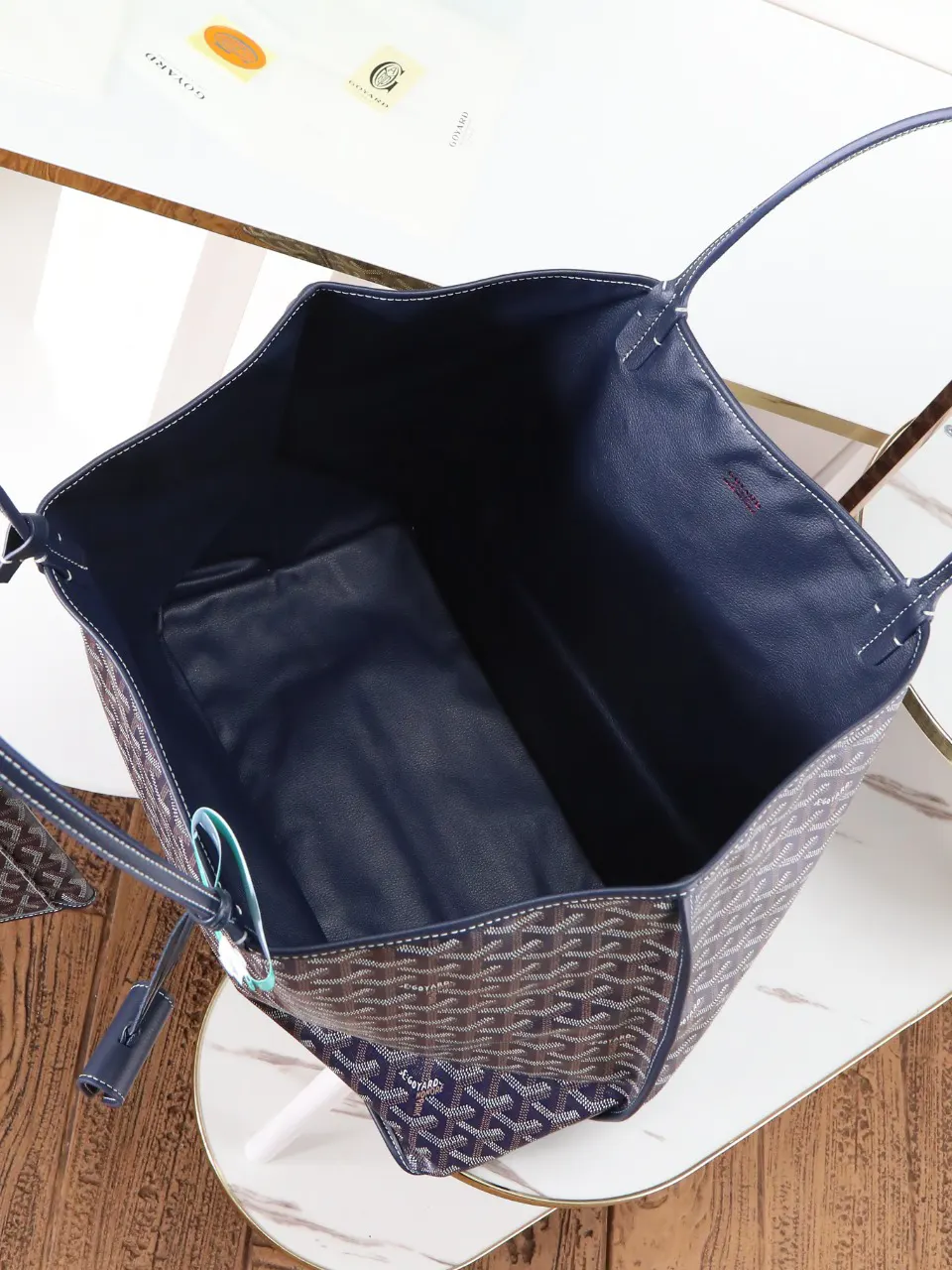 Goyard 藍色 小牛皮 托特包 大容量托特款