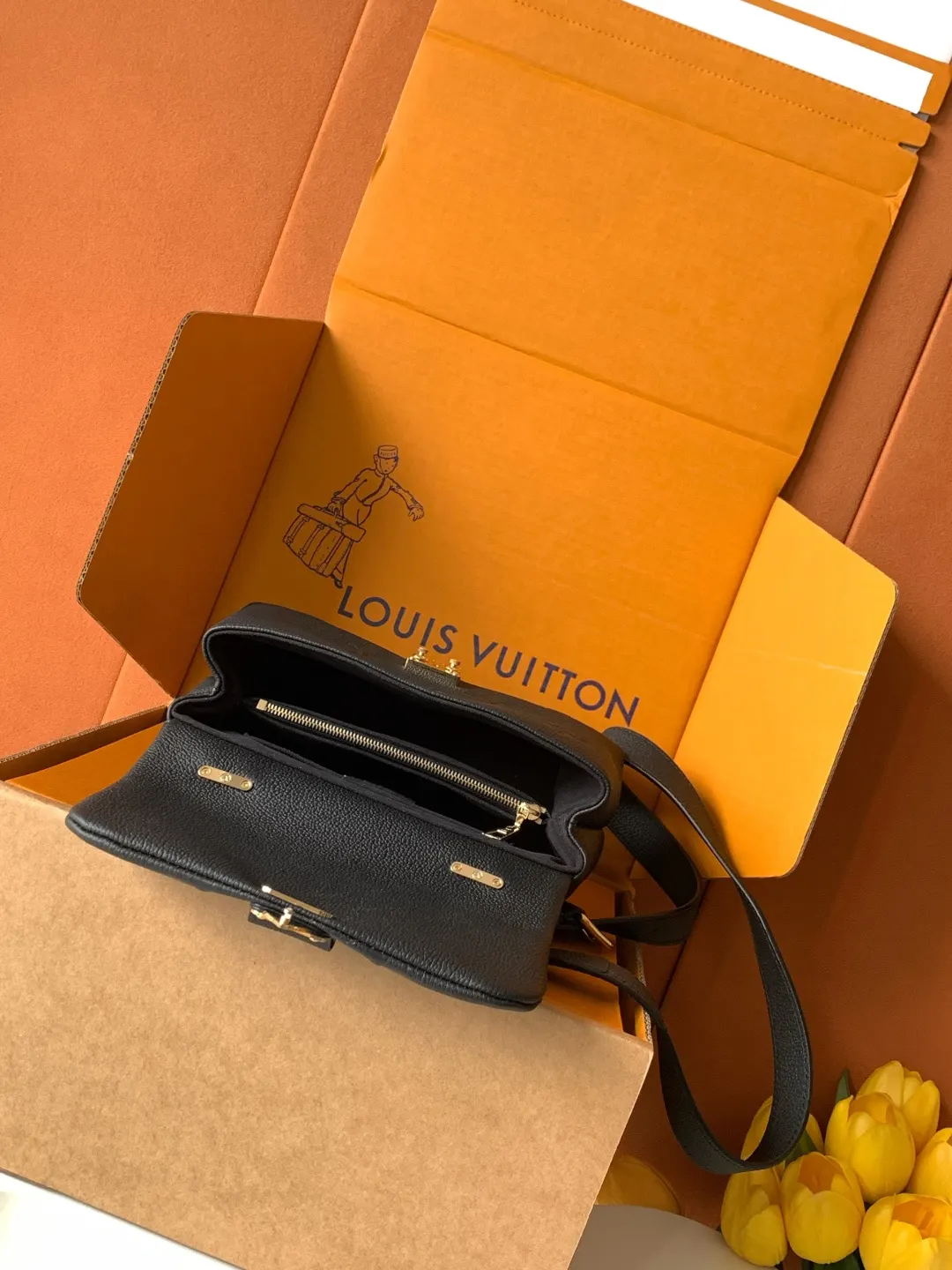 Louis Vuitton Black Top Handle Bag Commuter | ORBUYBAG