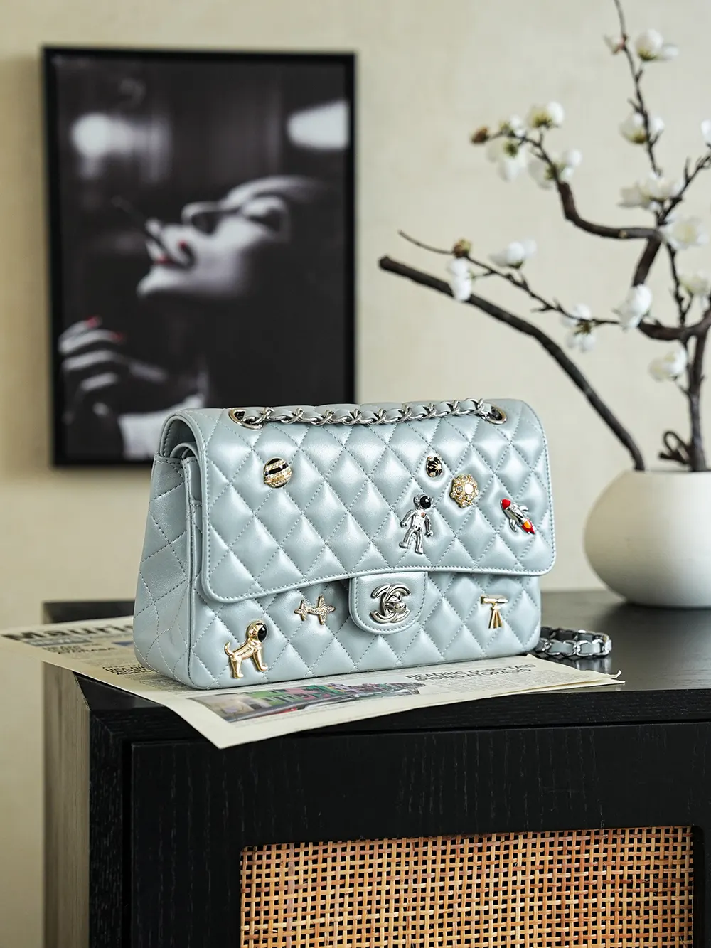 Gray Chain Bag