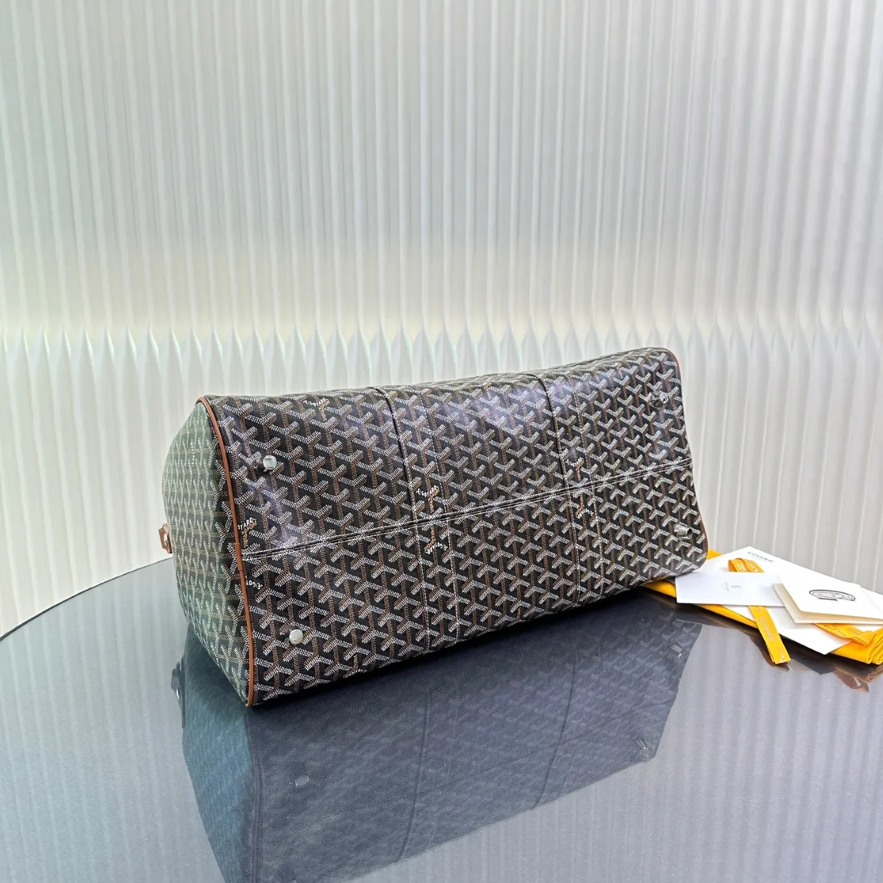 Goyard 黃色 BOSTON 旅行袋適合在机舱内使用 通过搭 一 大容量旅行款