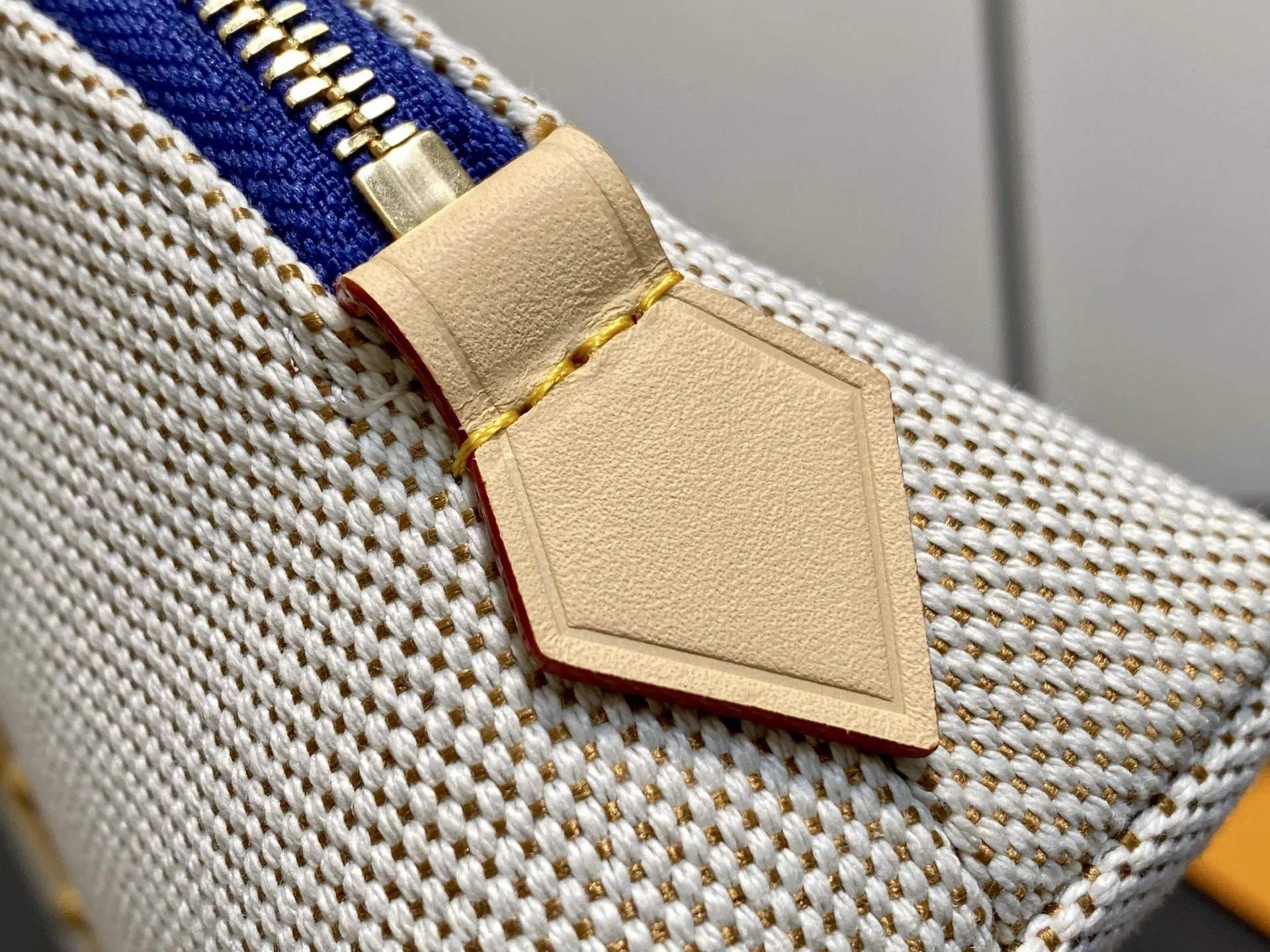 Red Blue Cosmetic Pouch Leather