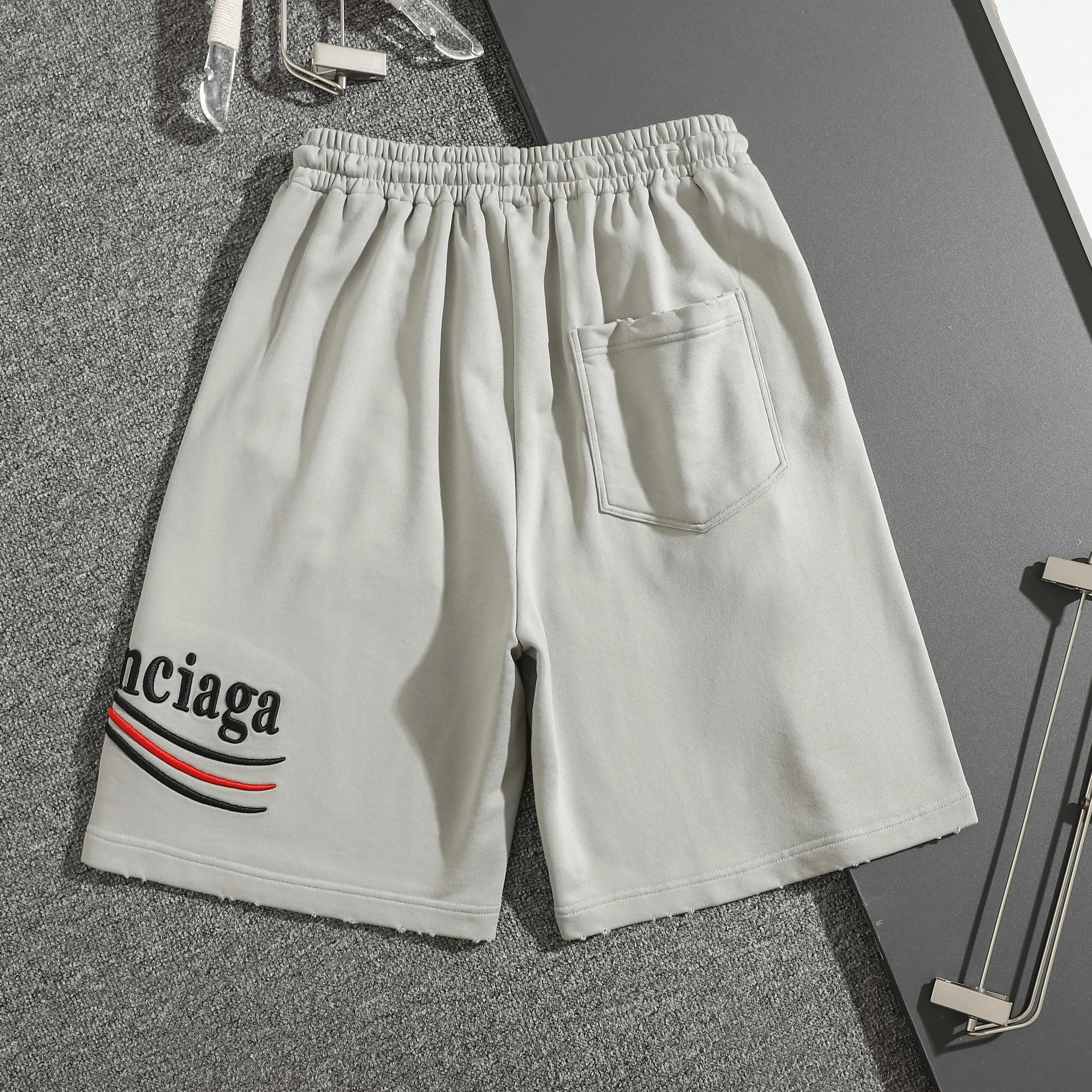 Balenciaga Gray Logo Short Sleeve T-Shirt Street