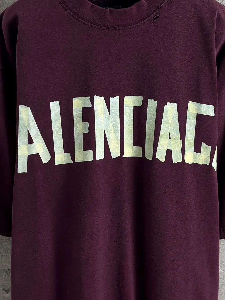 Balenciaga Red Short Sleeve T-Shirt Street Casual