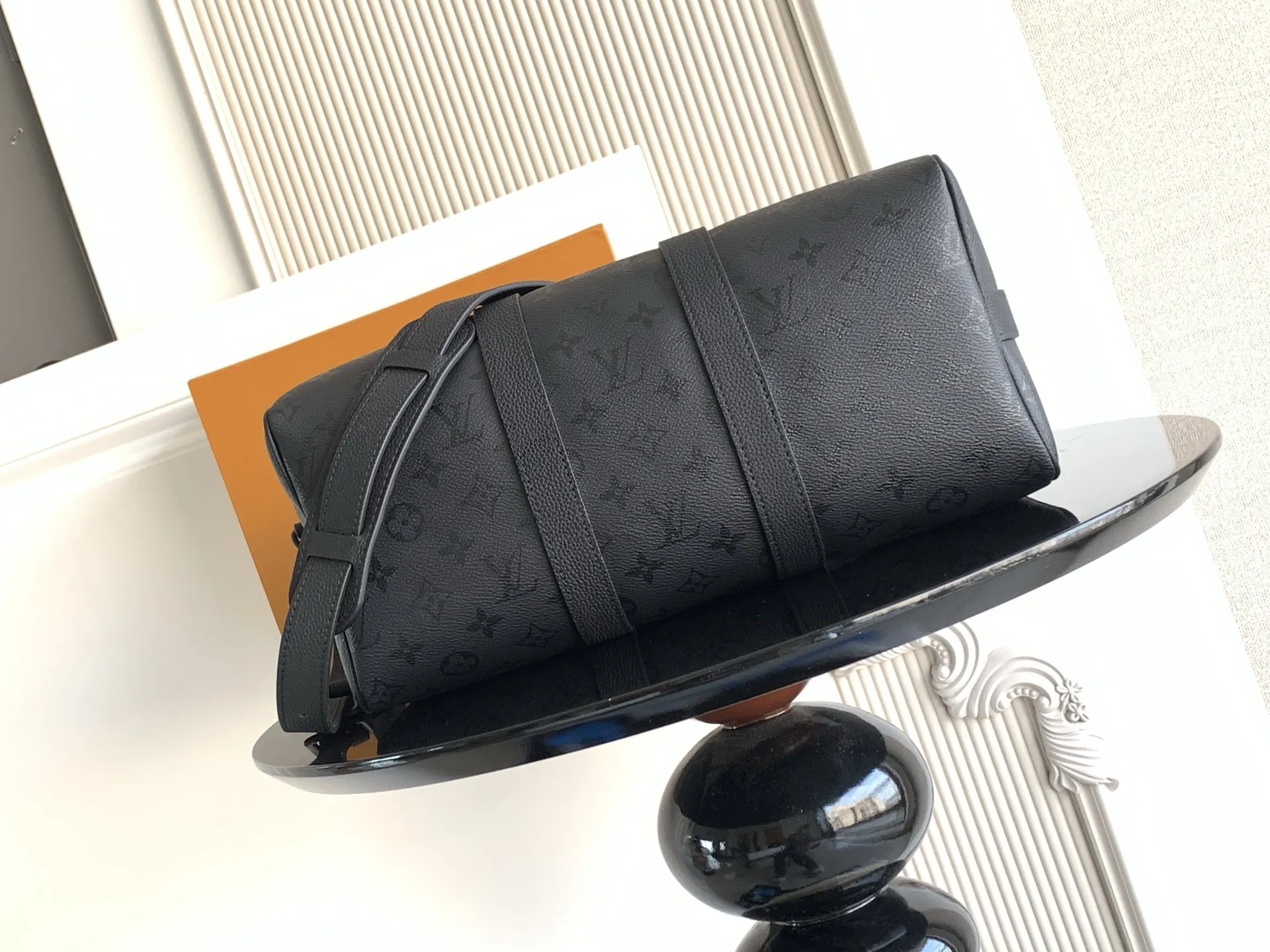LV Black Embossed Travel Bag Image 4 LV Black Embossed Travel Bag Image 4