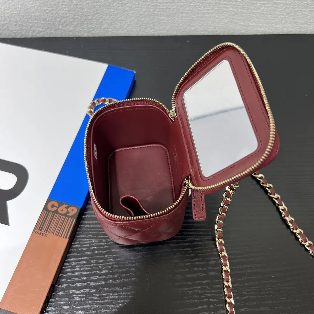 Chanel 19 Mini Red Leather Quilted Chain Bag