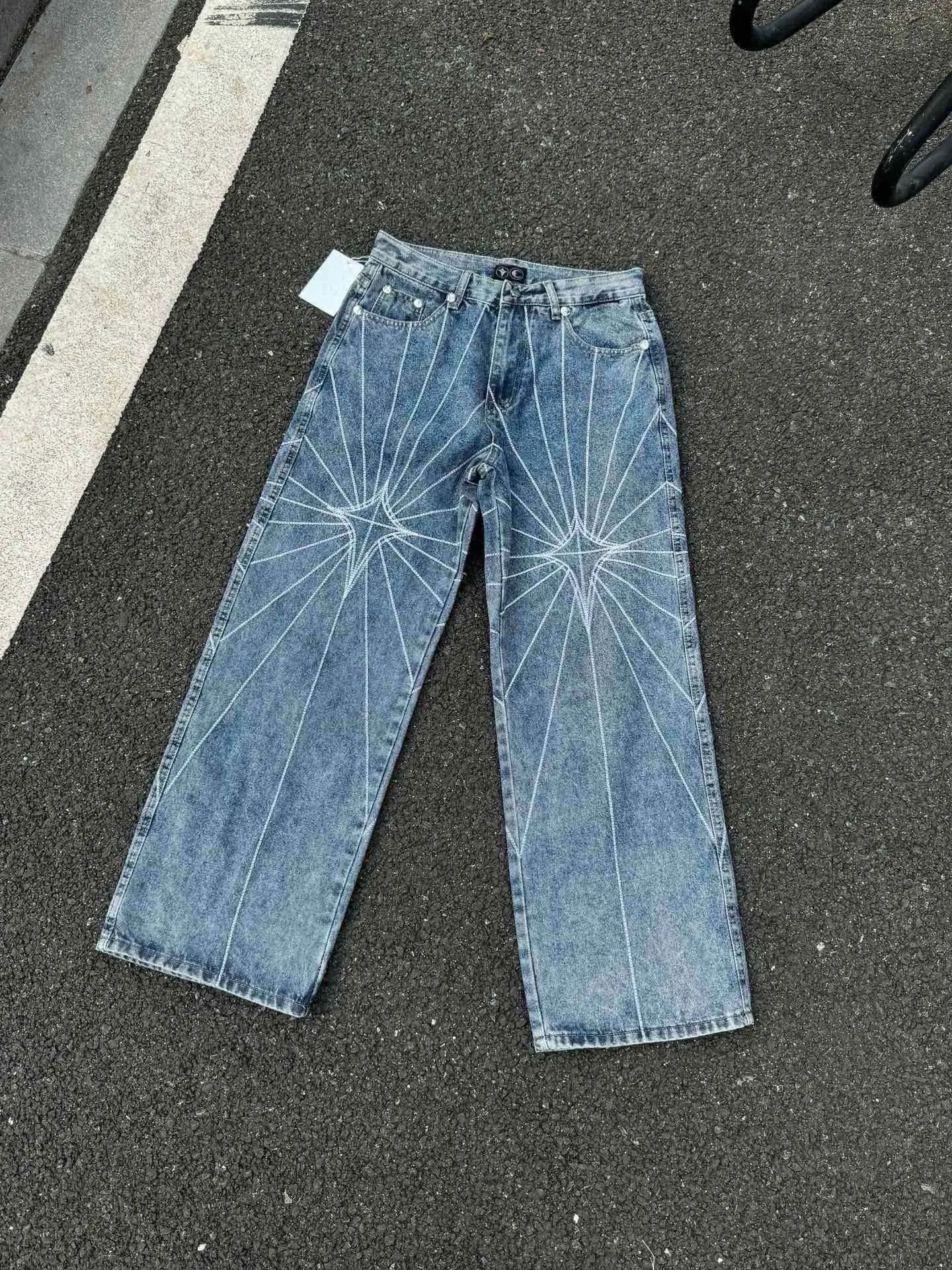 Chrome Hearts 24FW 蓝色 刺绣 水洗 长裤 宽松休闲款 款2