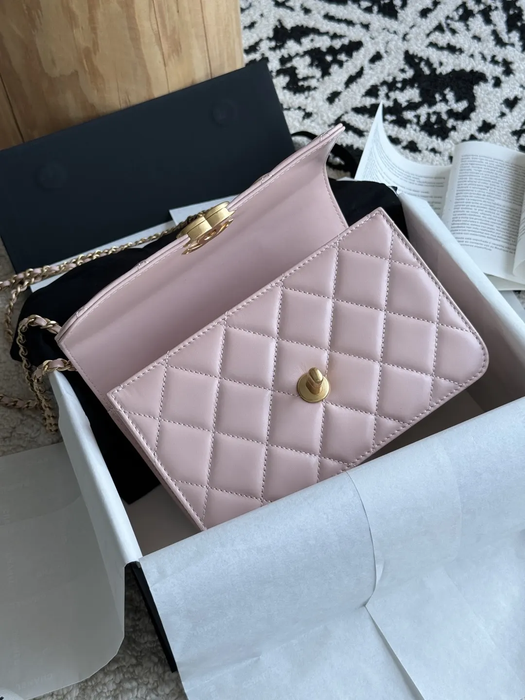 Gold Chain Bag Leather