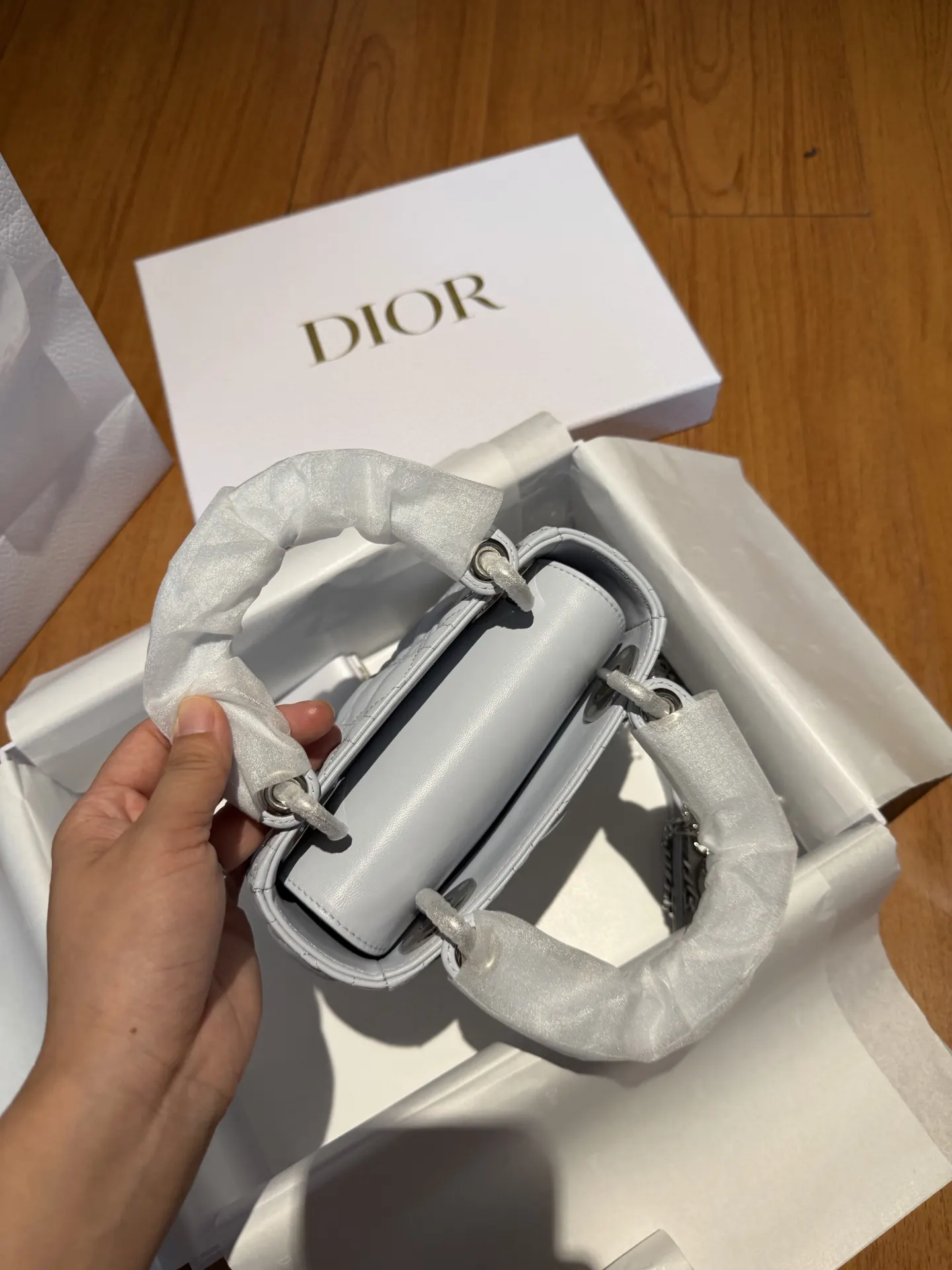 Dior Lady 藍色 羊皮 鏈條包 精致鏈條款