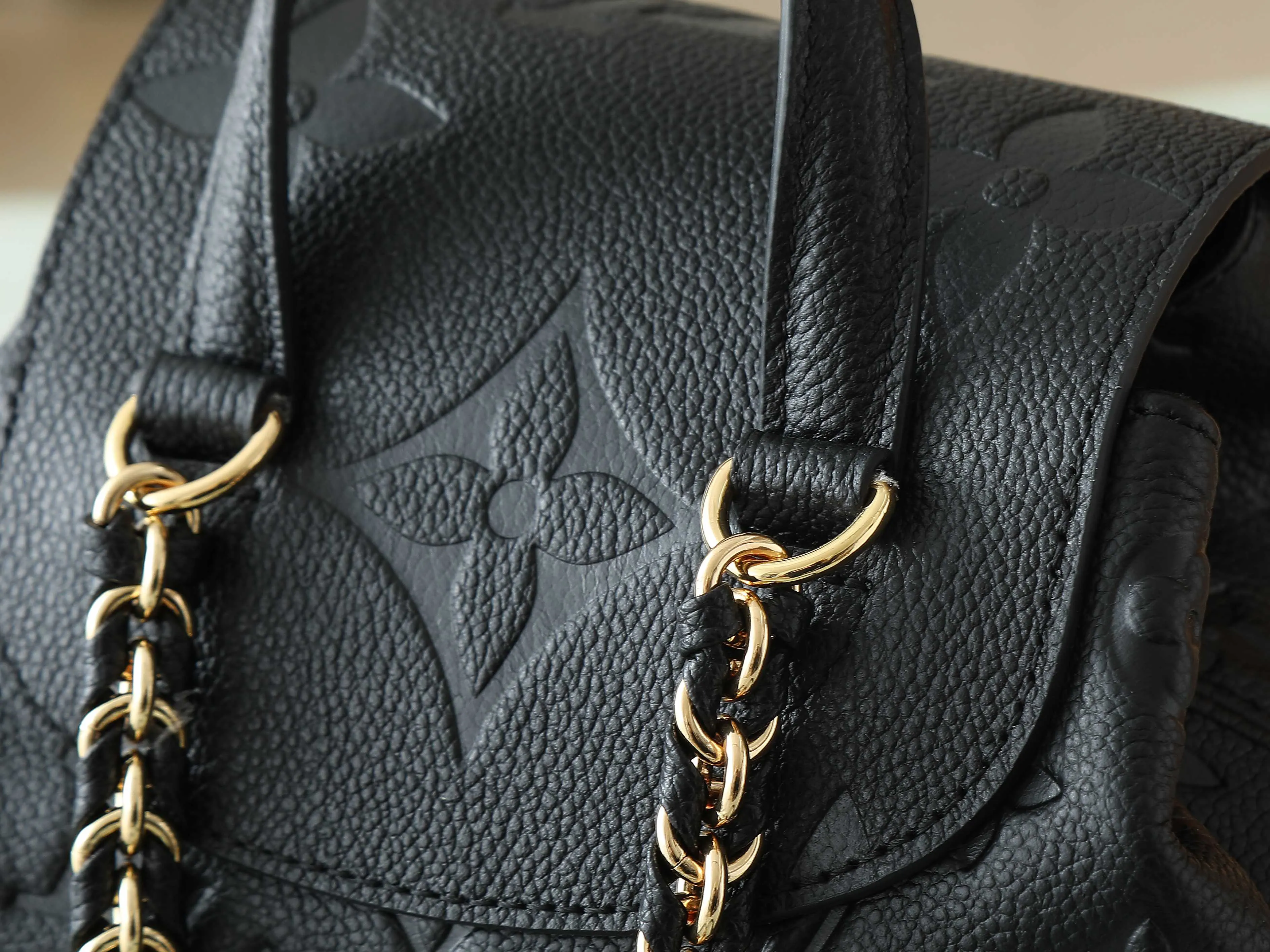 Black White Backpack Leather