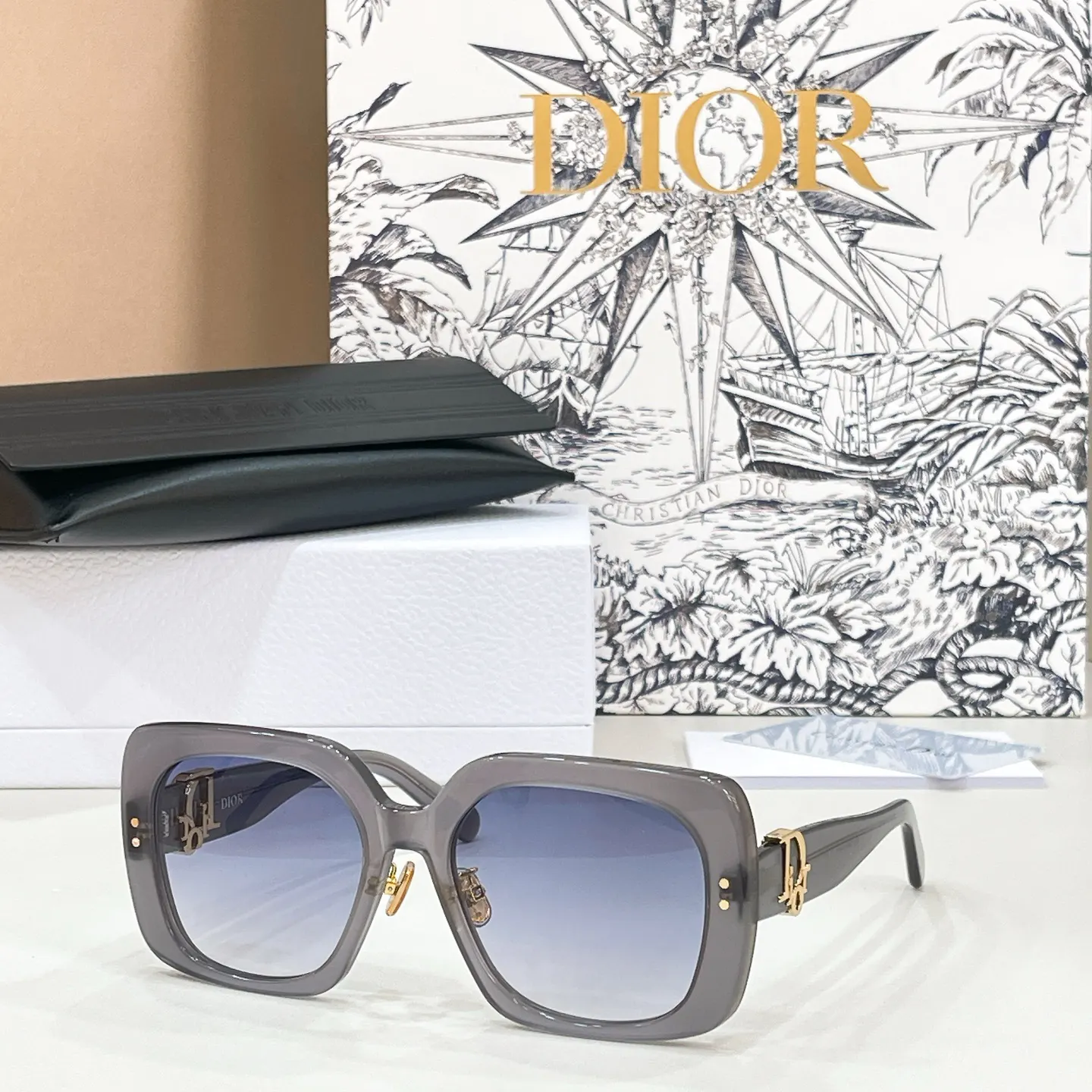 Dior Oblique 黑色猫眼太阳镜 时尚墨镜款