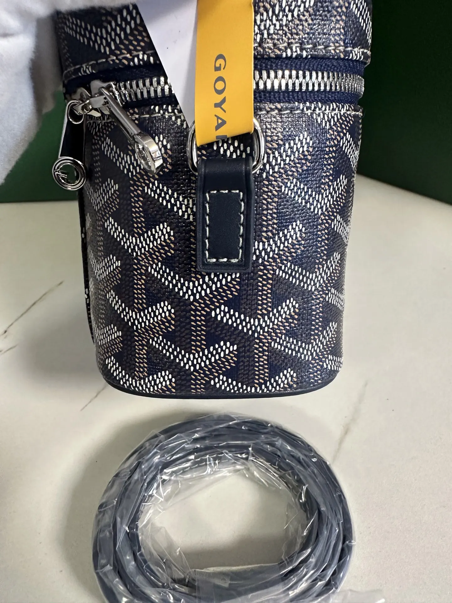 Goyard Yellow Cosmetic Pouch Leather