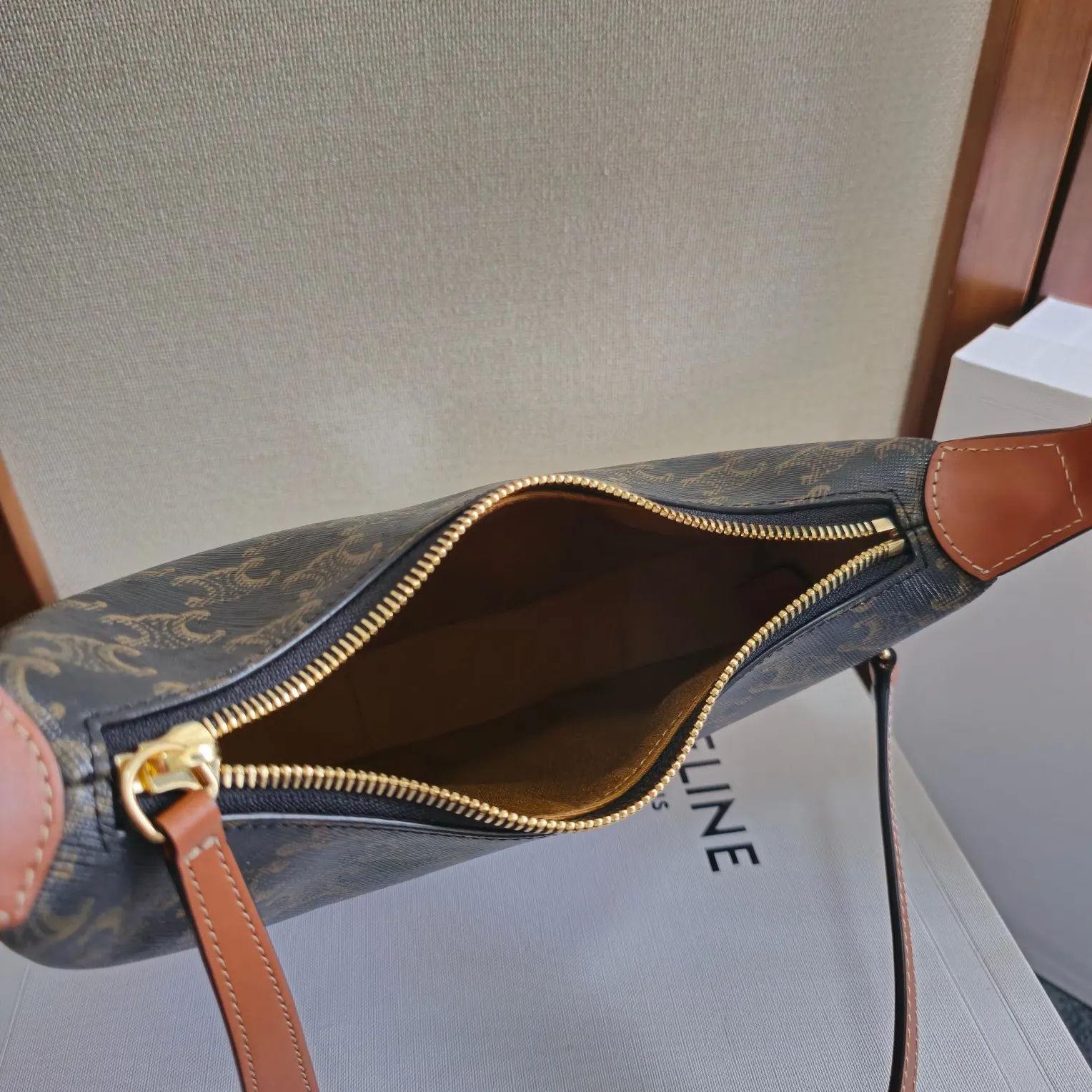Monogram Crossbody Bag Commuter Lightweight Leather