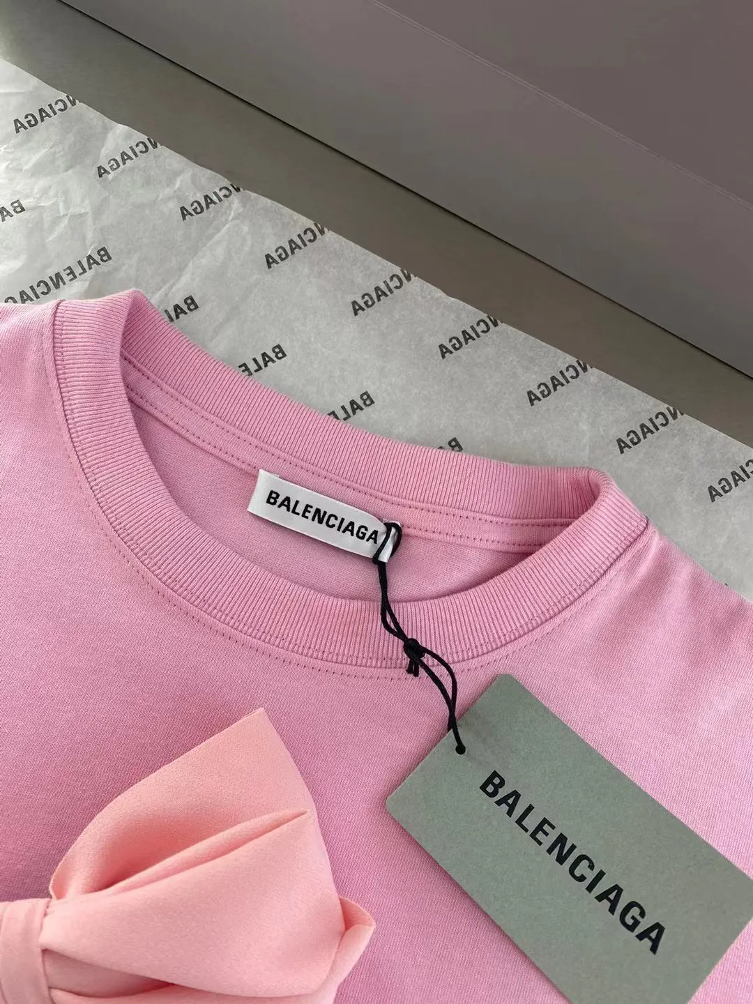 Balenciaga Blcg Pink Short Sleeve T-Shirt Street