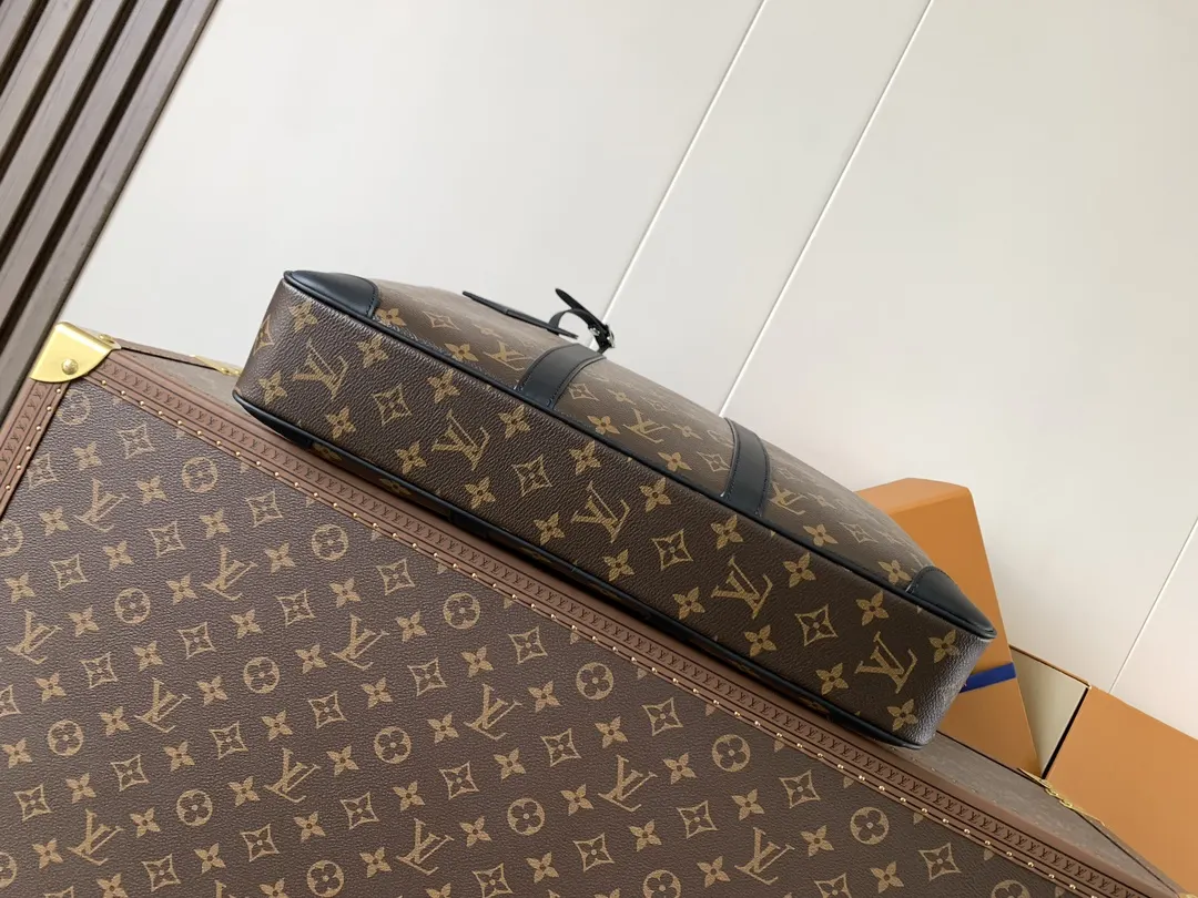 LV 老花 帆布 公文包 商務通勤款