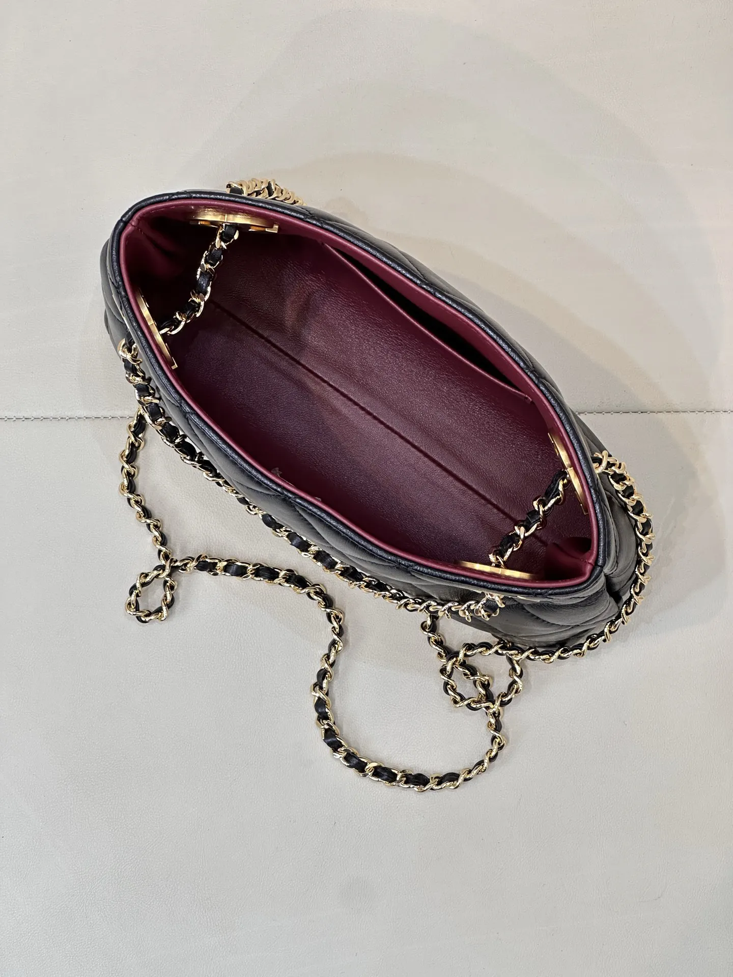 Chanel Leather Quilted Hobo Bag