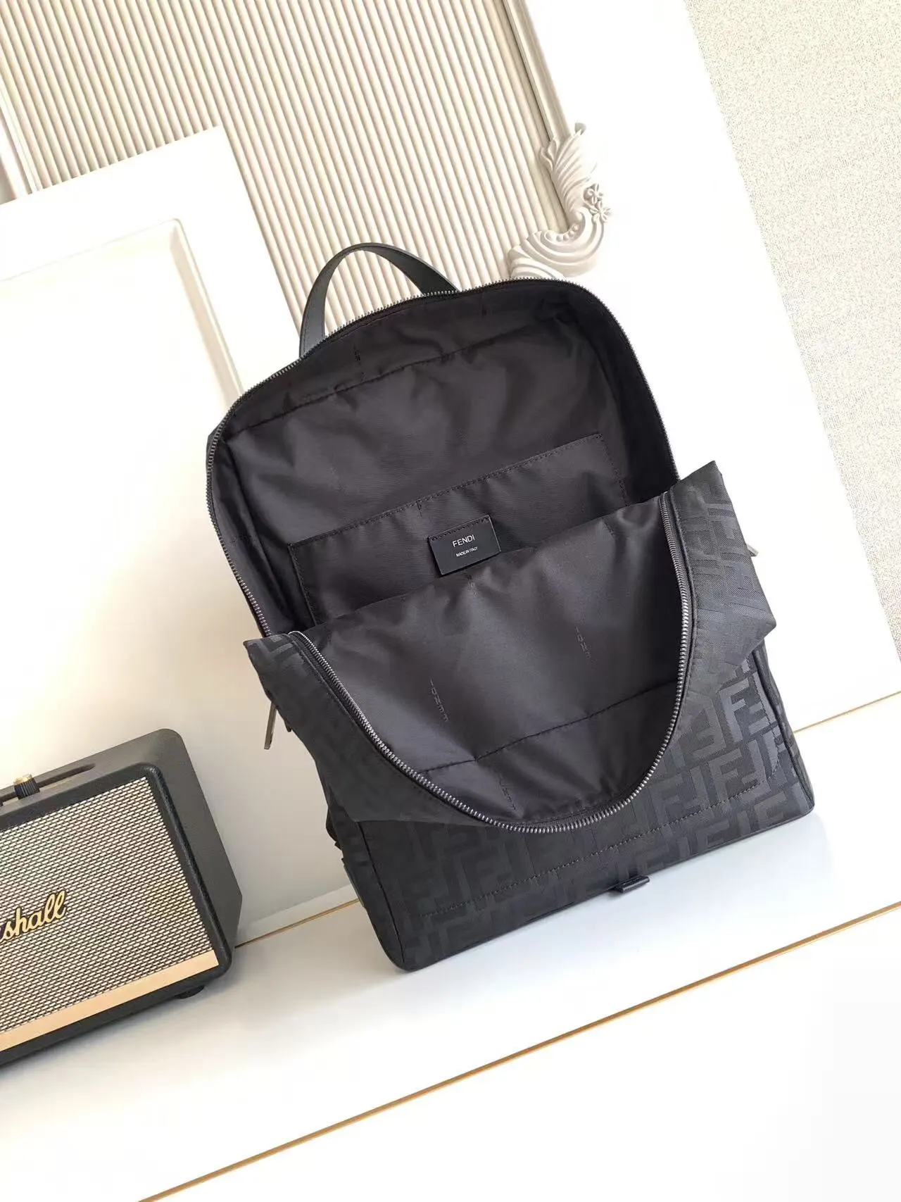Black Silver Backpack