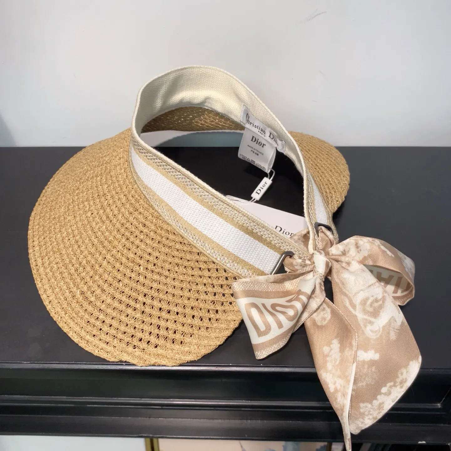 Dior 草编蝴蝶结遮阳帽 女士款