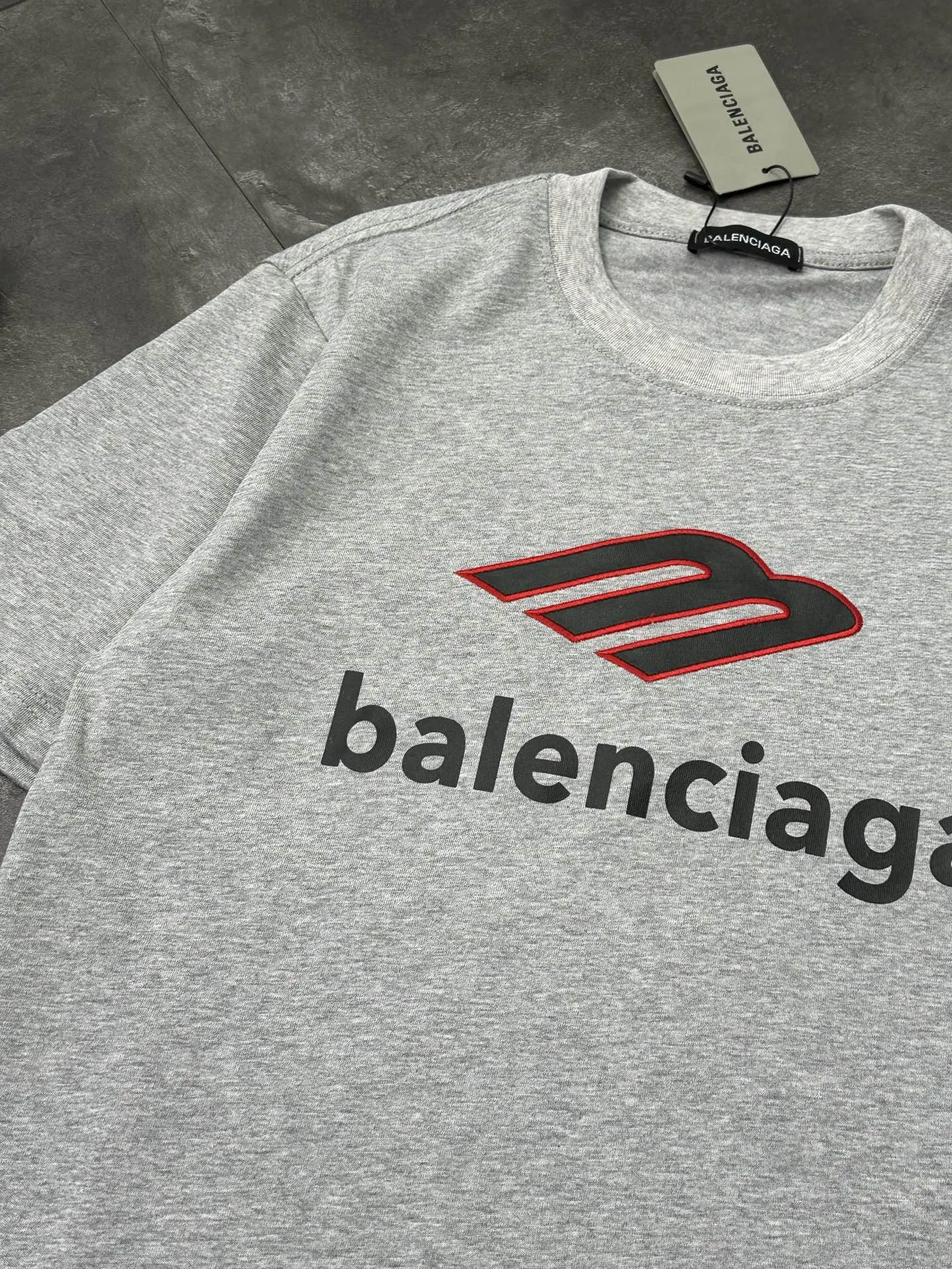 Balenciaga Black Cotton Logo Short Sleeve T-Shirt Street