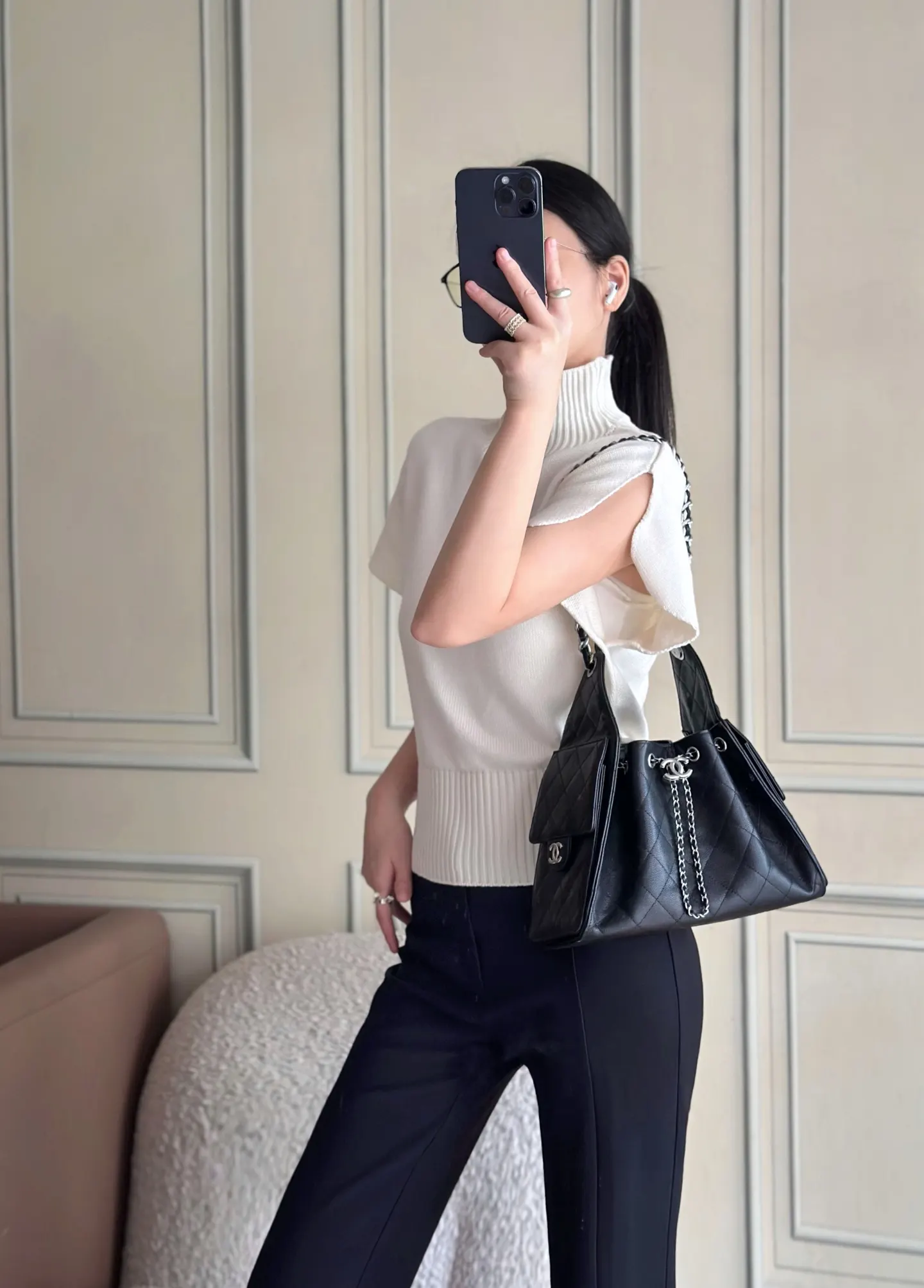 Chanel Hobo Shoulder Bag Vintage Leather