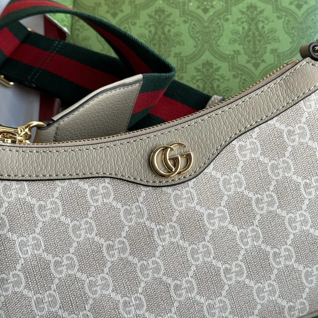 Gucci Brown Beige Crossbody Bag Lightweight Canvas