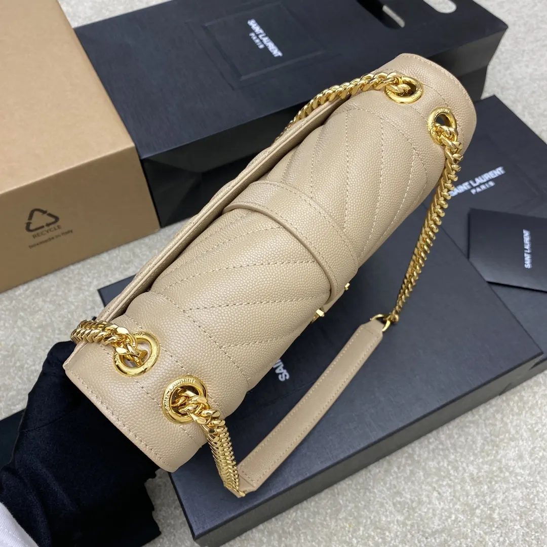 Beige Chain Bag Leather
