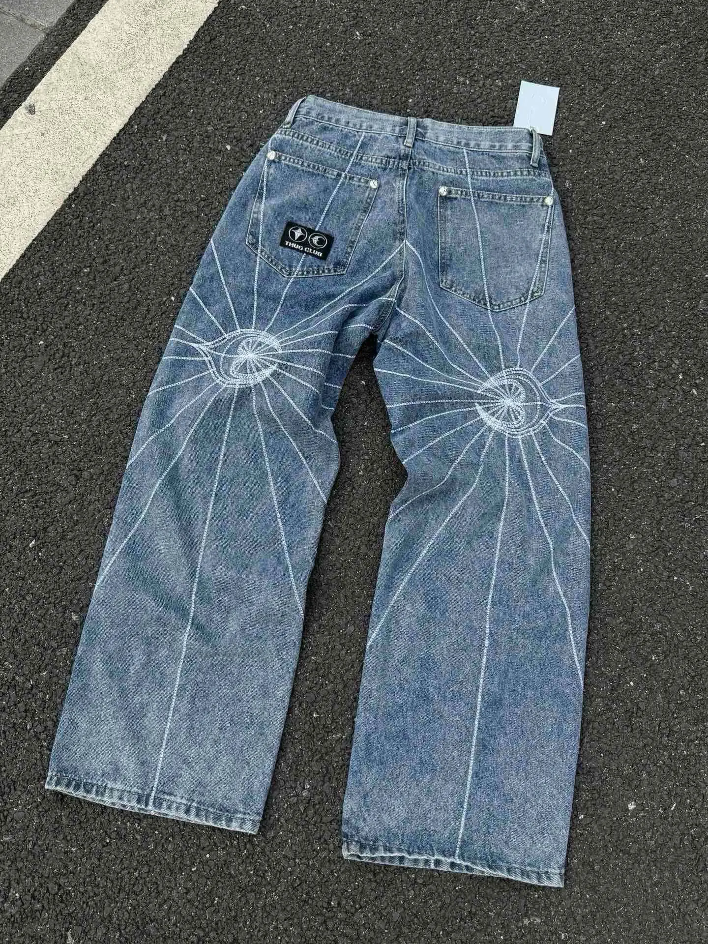 Chrome Hearts 24FW 蓝色 刺绣 水洗 长裤 宽松休闲款 款2