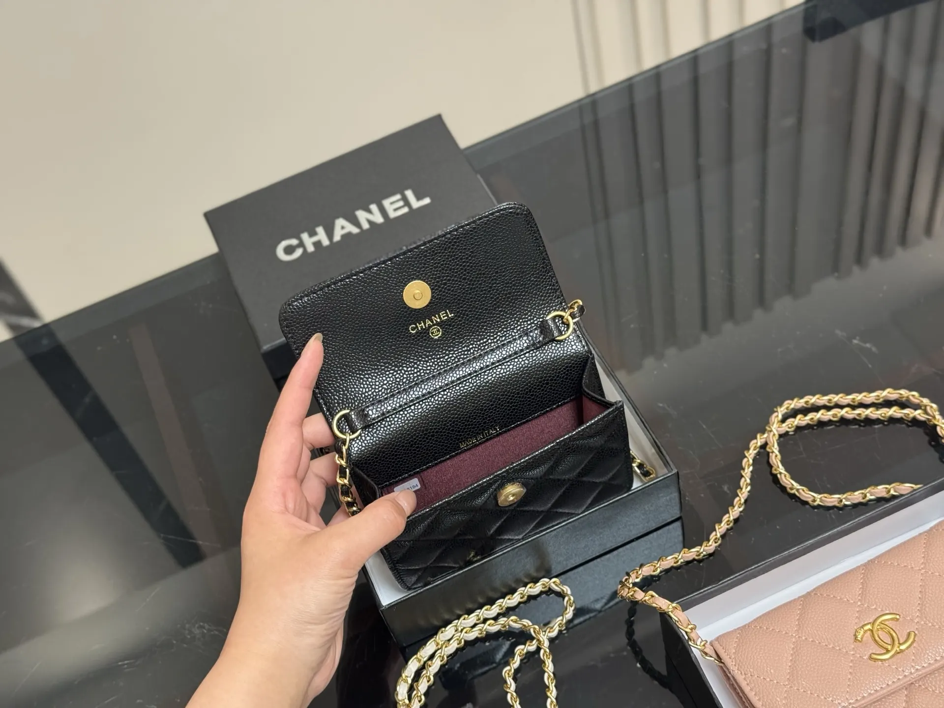 CHANEL 牛皮 盒 珍珠 小废包 cf 双 腋下包 復古腋下背款