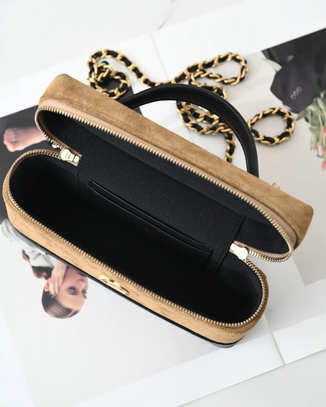 Black Brown Cosmetic Pouch