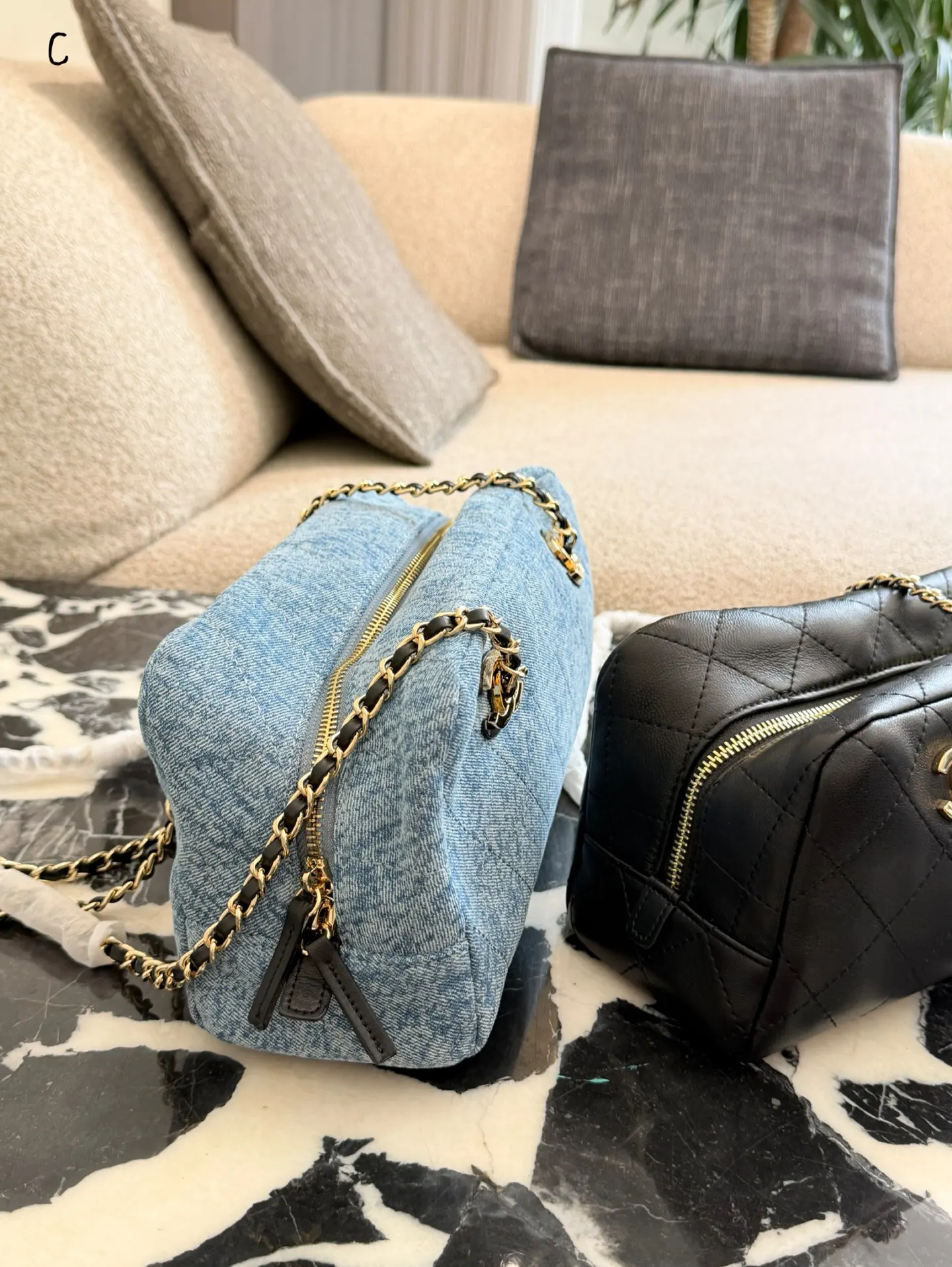 Chanel Blue Chain Bag
