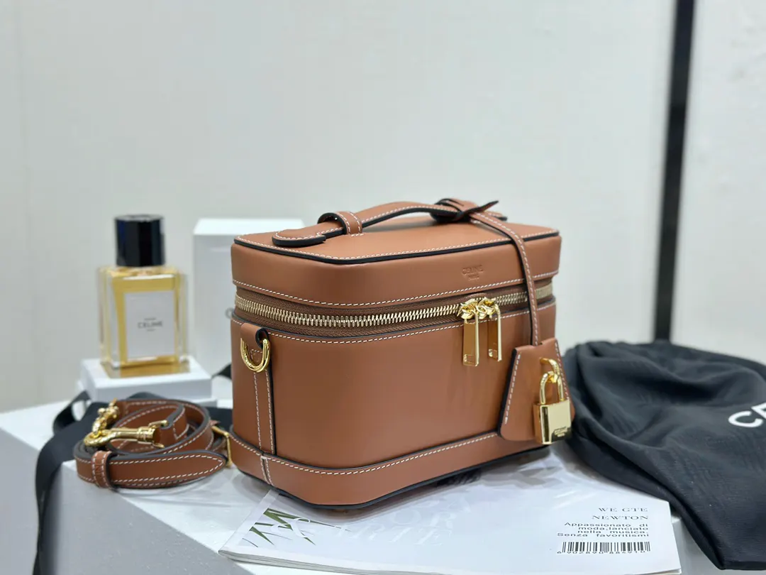 Brown Cosmetic Pouch Leather