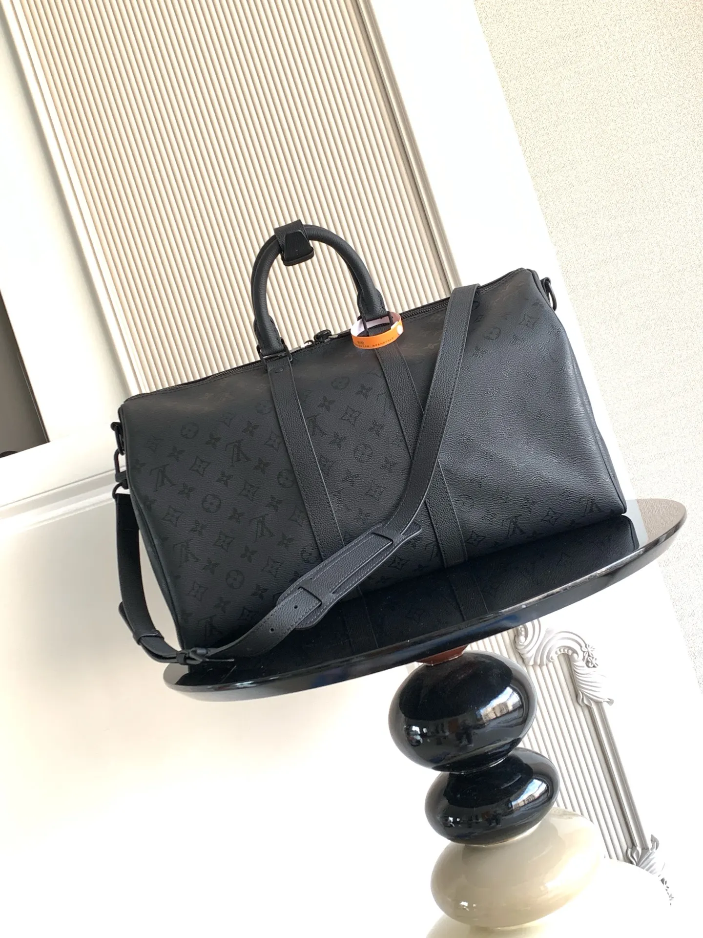 LV Black Embossed Travel Bag Image 3 LV Black Embossed Travel Bag Image 3